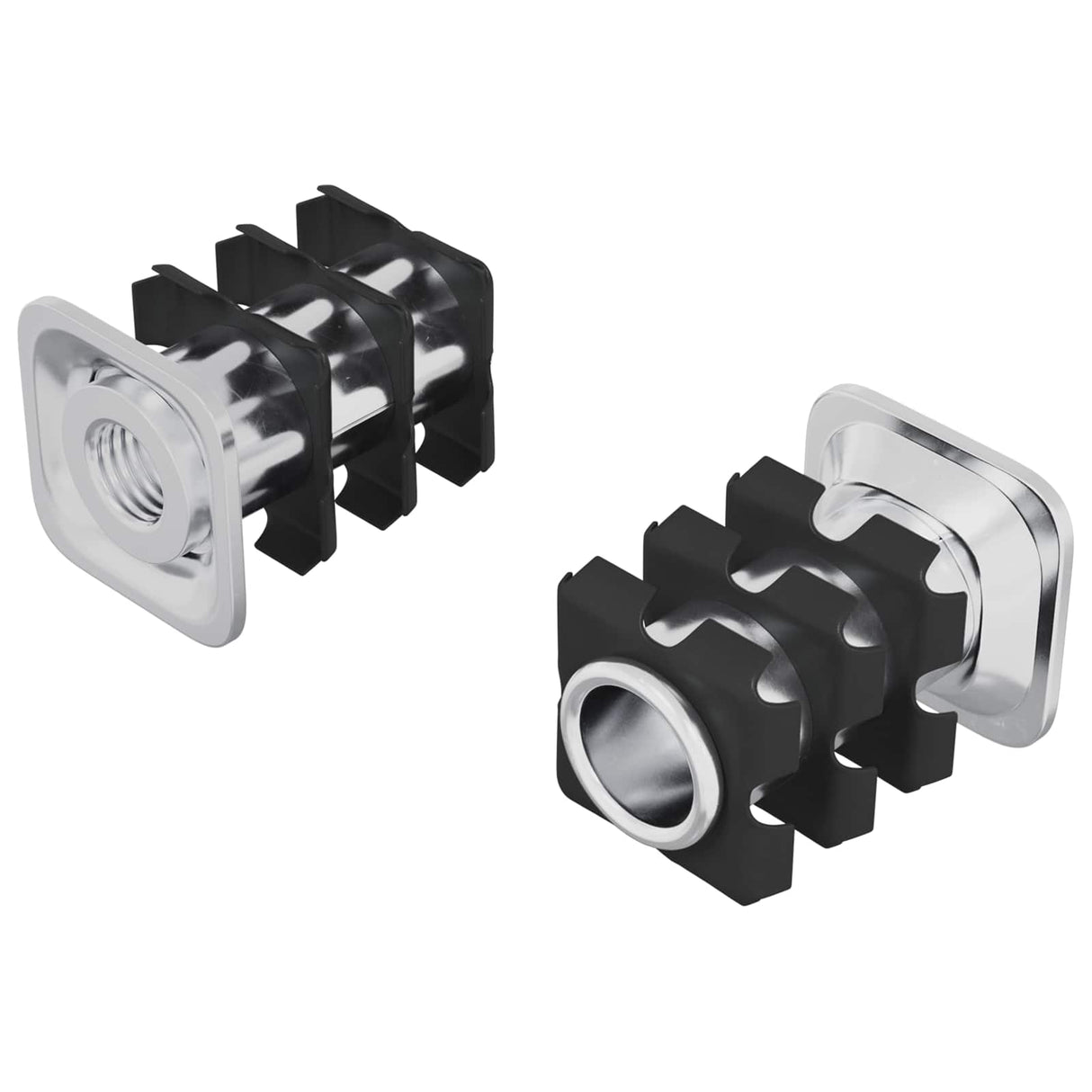 Vidaxl draadbuis invoeg 2 pcs zwart en zilver 15,8 x 15,8 x 22,5 mm
