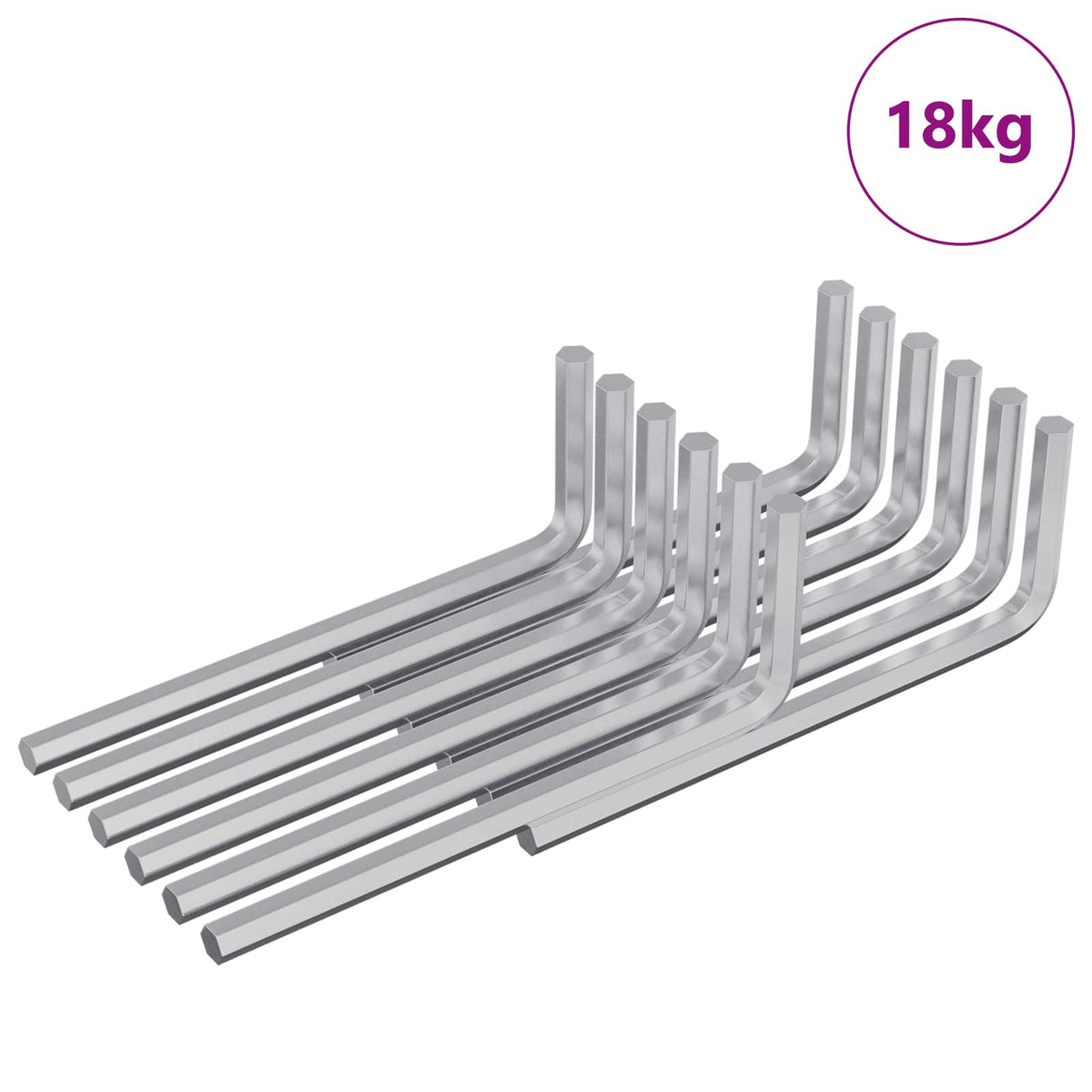 Vidaxl zeskantsleutel 4675 pcs zilver 32 x 86 mm staal