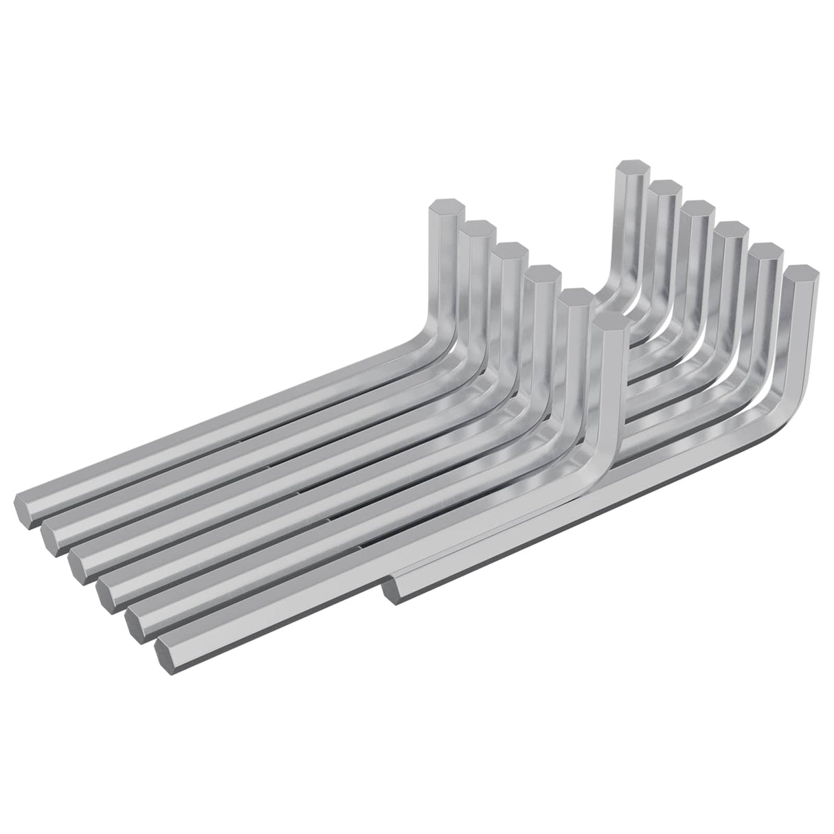 Vidaxl zeskantsleutel 12 pcs zilver 32 x 86 mm staal