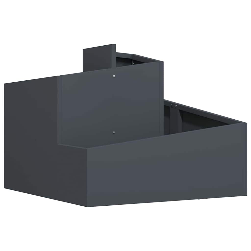 Vidaxl tuin bloempot antraciet 60 x 60 x 50 cm koudgewalst staal