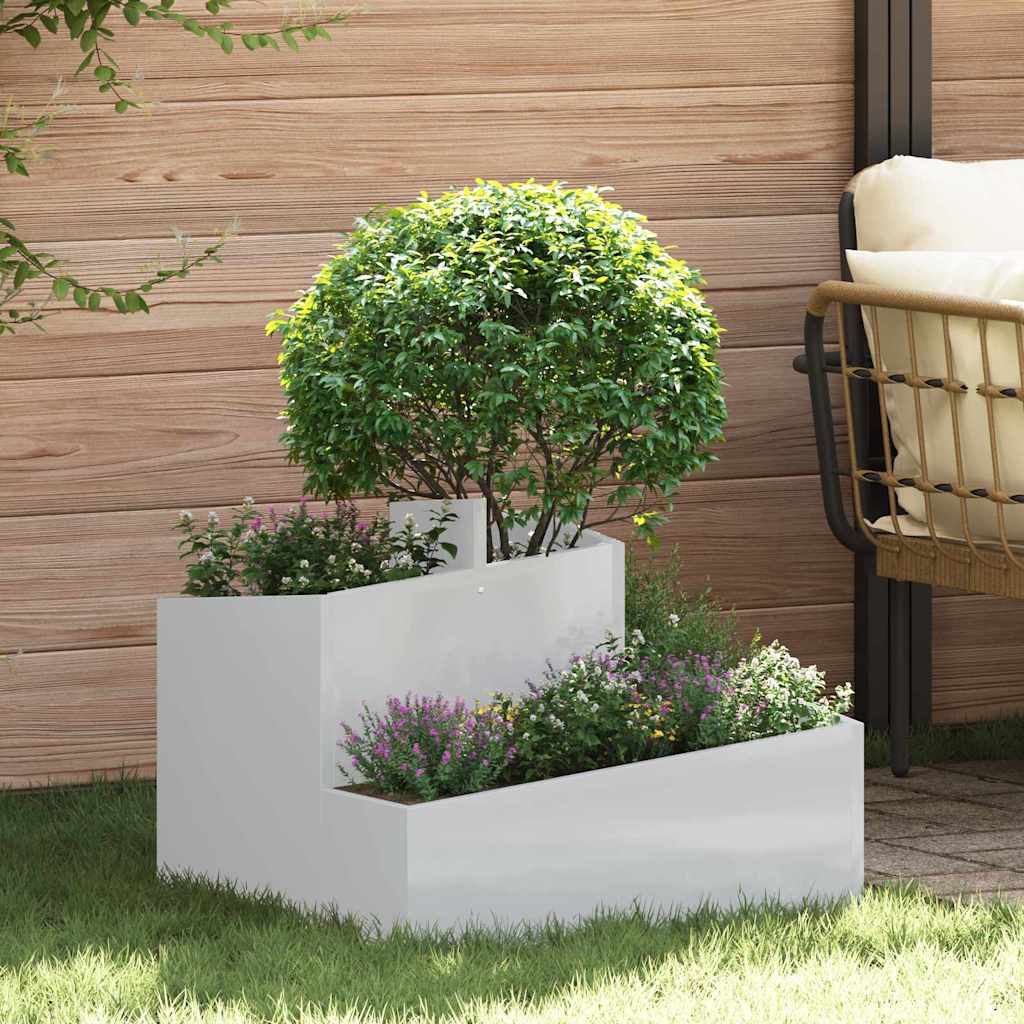 Vidaxl tuin bloempot zilver 60 x 60 x 50 cm gegalvaniseerd staal