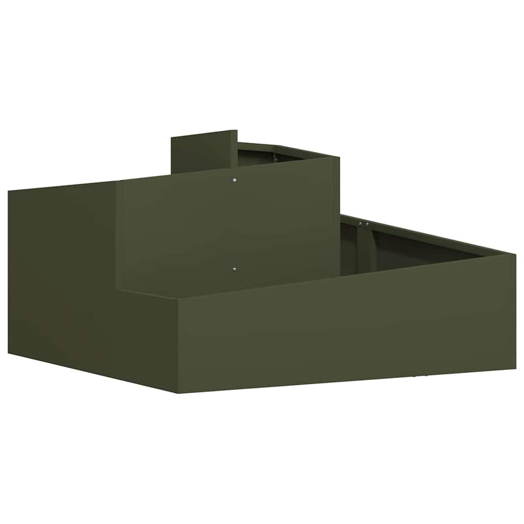 Vidaxl tuin bloempot olijf groen 80 x 80 x 50 cm koudgewalst staal