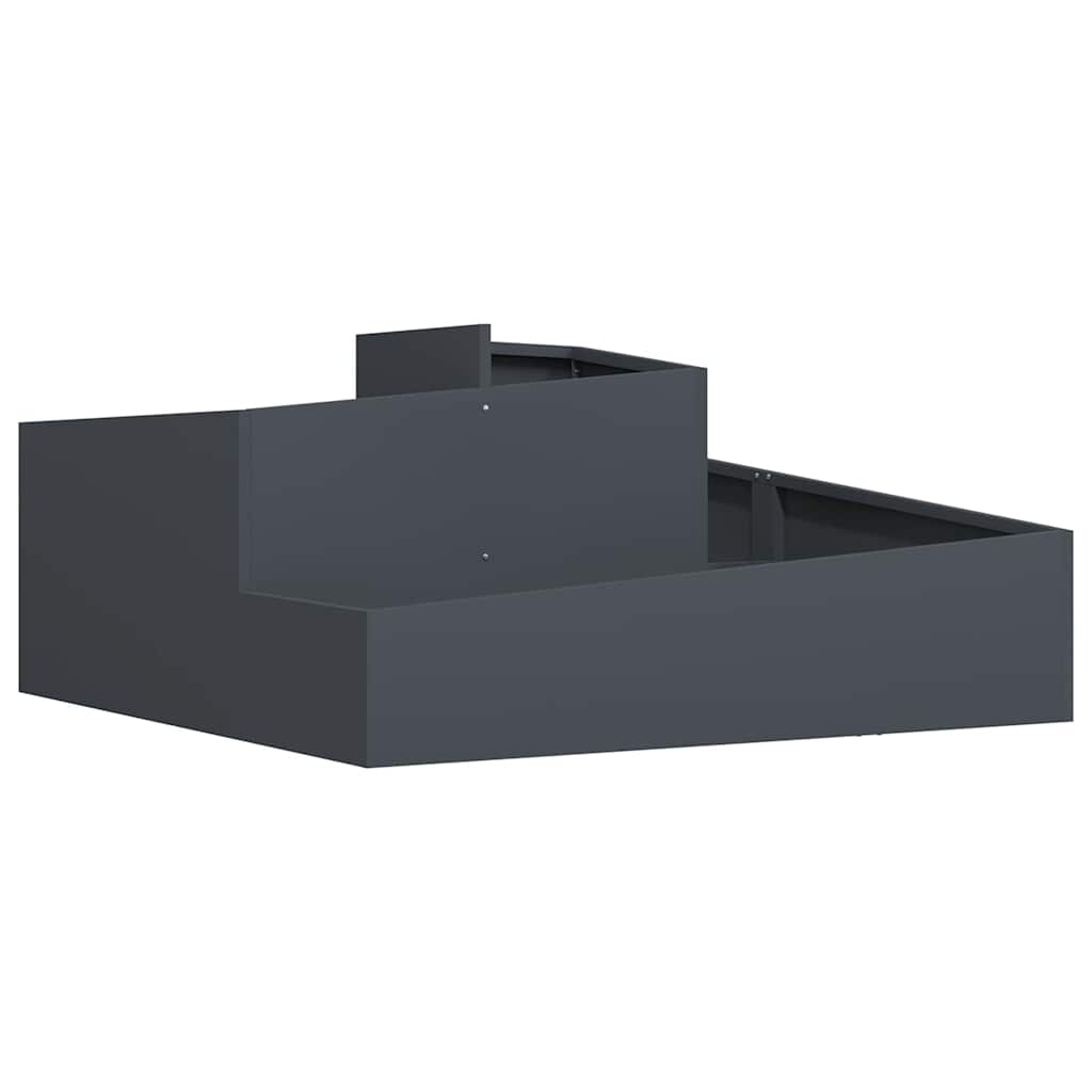 Vidaxl tuin bloempot antraciet 100 x 100 x 50 cm koudgewalst staal