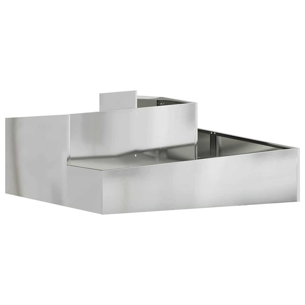 Vidaxl tuin bloempot zilver 100 x 100 x 50 cm gegalvaniseerd staal