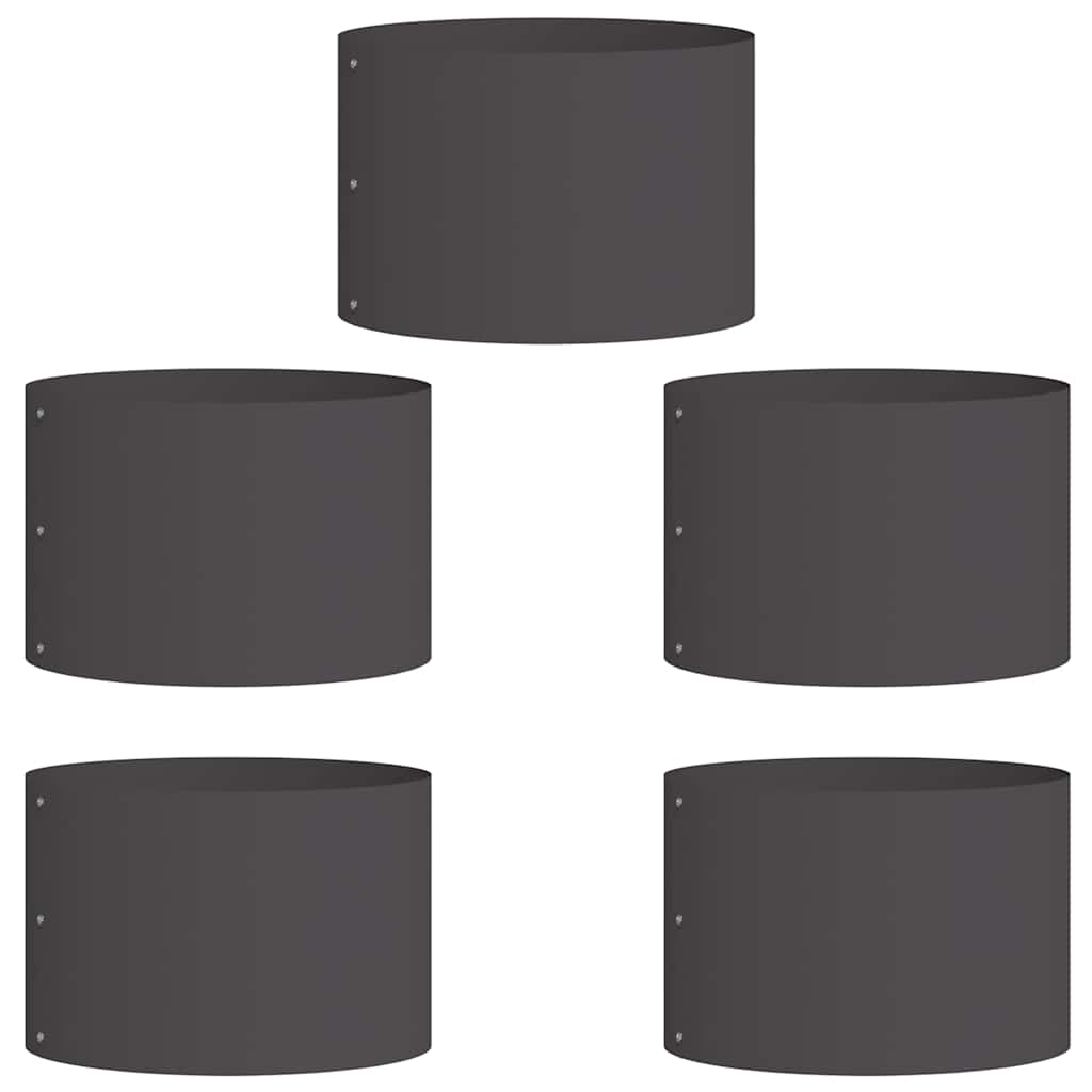 Vidaxl plantenring 5 pcs zwart 30 x 30 x 20 cm koudgewalst staal