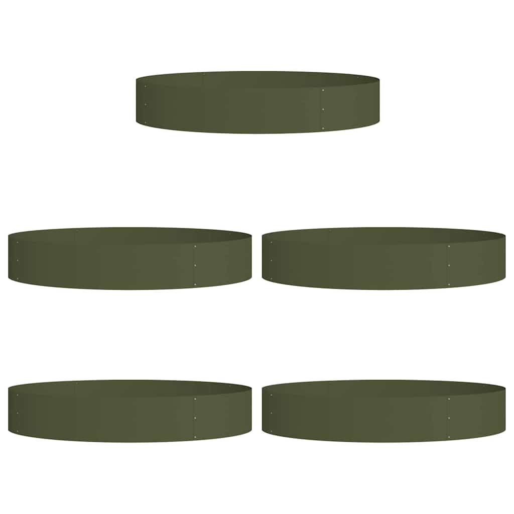 Vidaxl plantenring 5 pcs olijf groen 120 x 120 x 20 cm