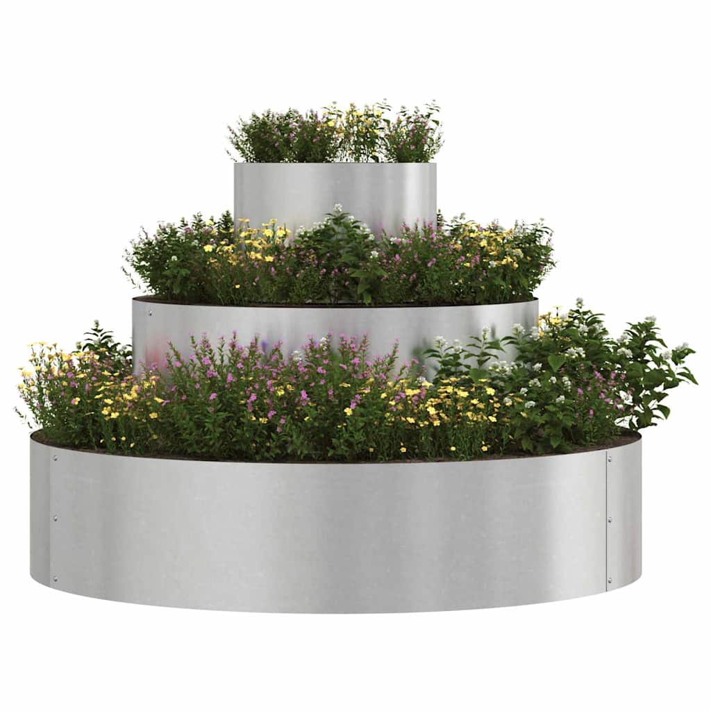 Vidaxl tuin bloempot zilver 90 x 90 x 20 cm roestvrij staal