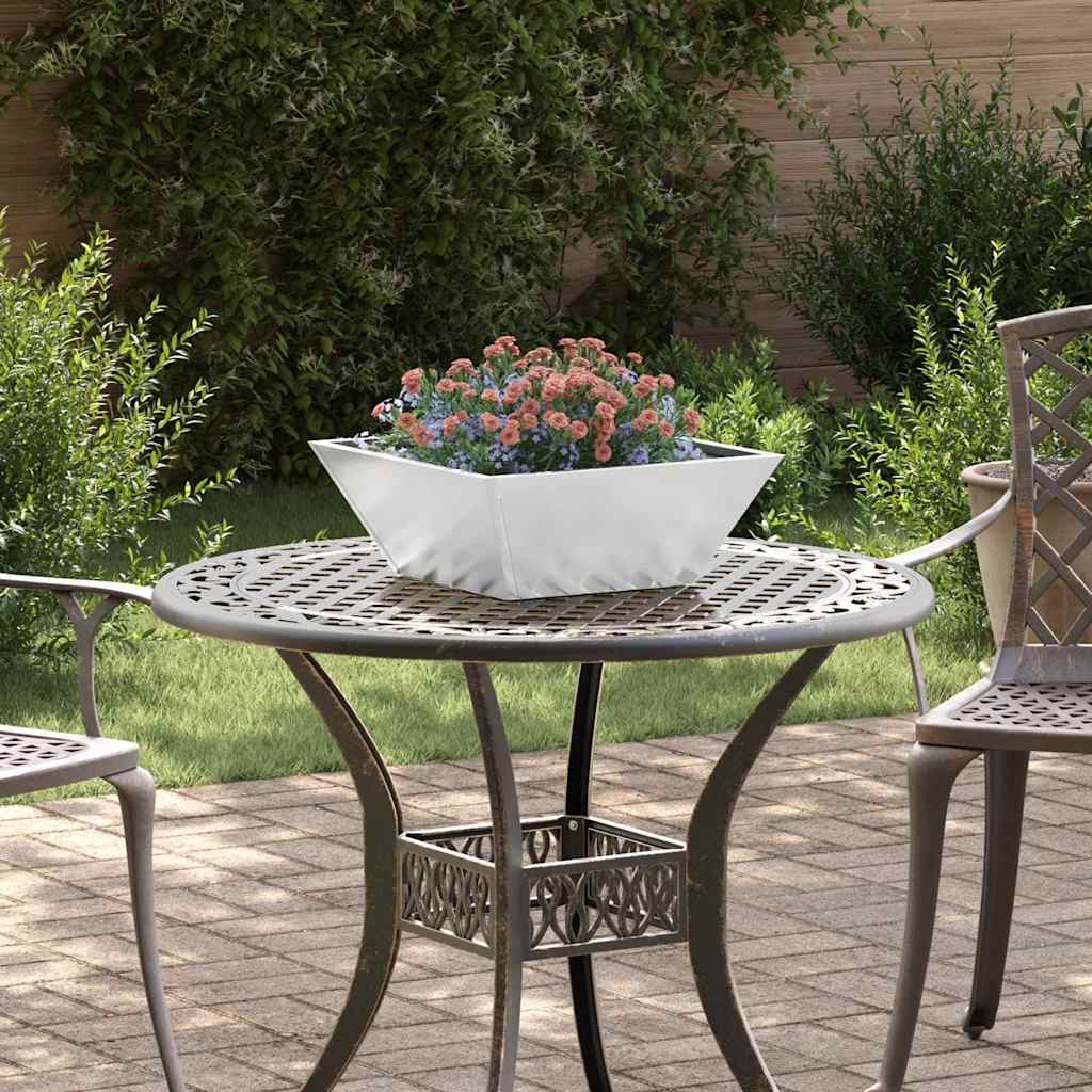 Vidaxl tuin bloempot zilver 40 x 40 x 15 cm gegalvaniseerd staal