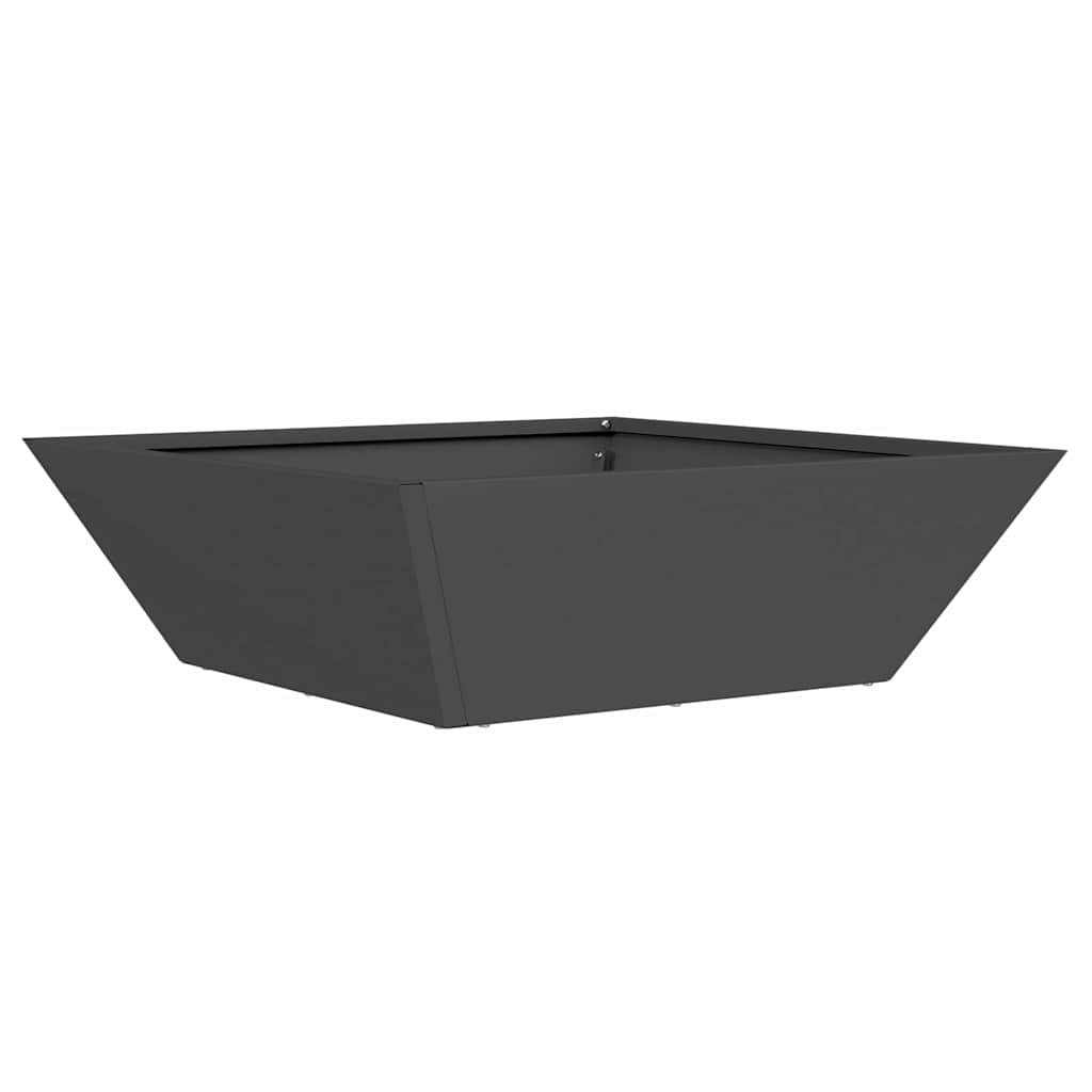 Vidaxl tuin bloempot zwart 50 x 50 x 15 cm koudgewalst staal