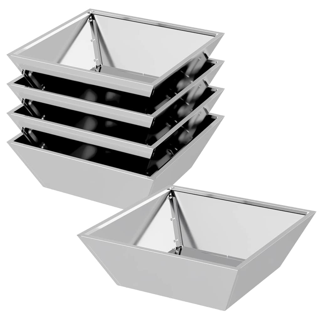Vidaxl tuin bloempot 5 pcs zilver 50 x 50 x 15 cm gegalvaniseerd staal