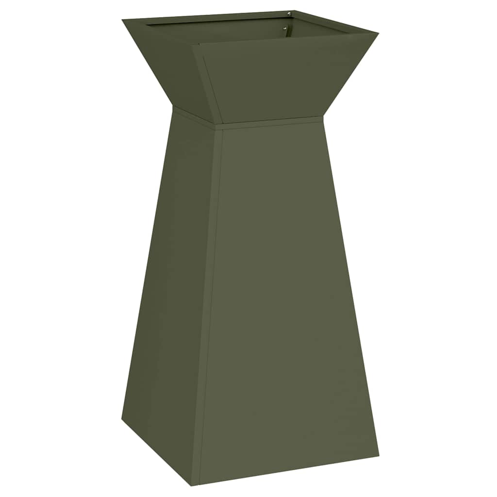 Vidaxl pilaar plantenbak olijfgroen 35 x 35 x 73 cm