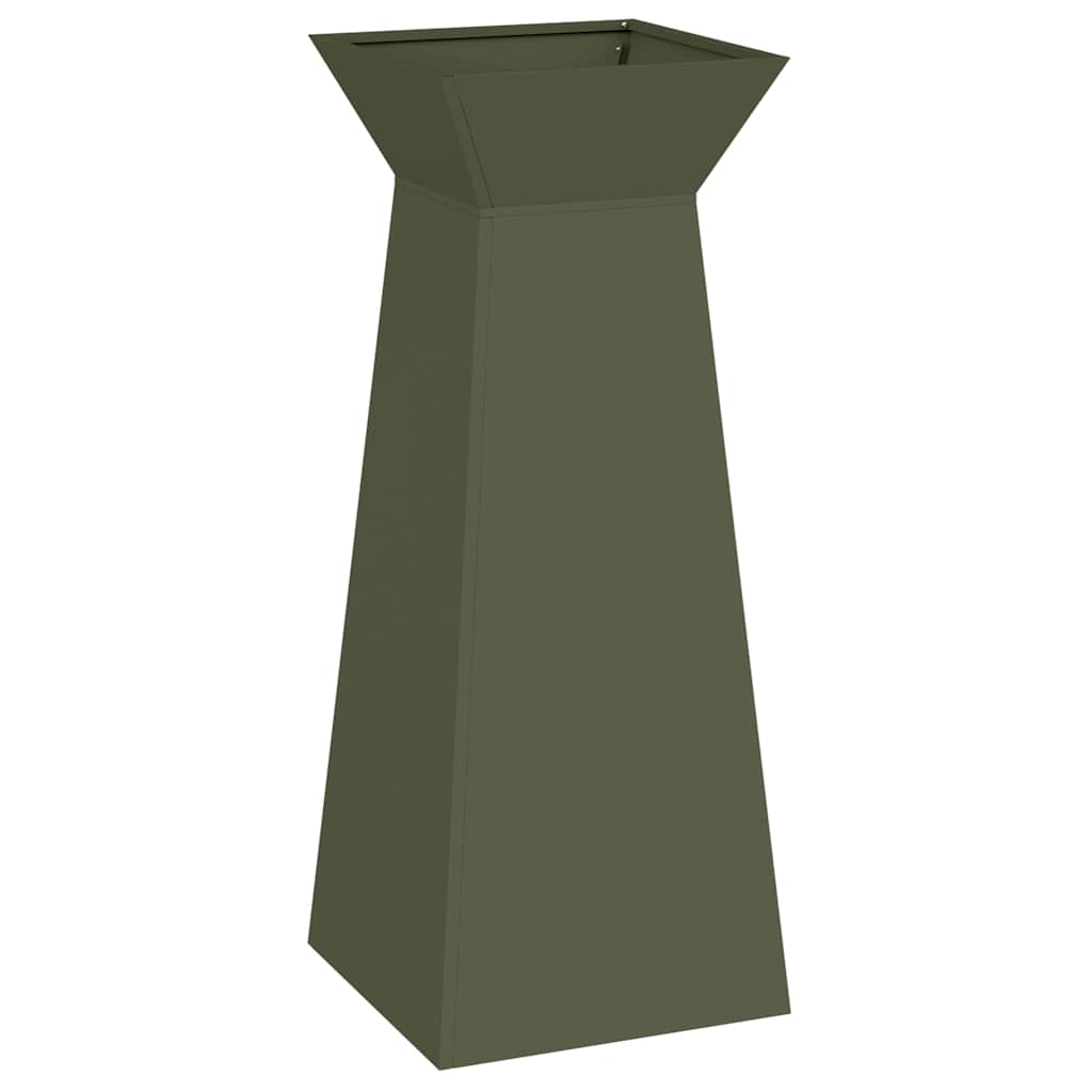 Vidaxl pilaar plantenbak olijfgroen 40 x 40 x 100 cm