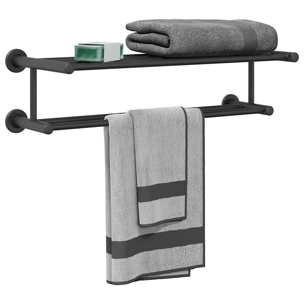 Vidaxl handdoekrek zwart 61 x 23 x 17 cm roestvrij staal
