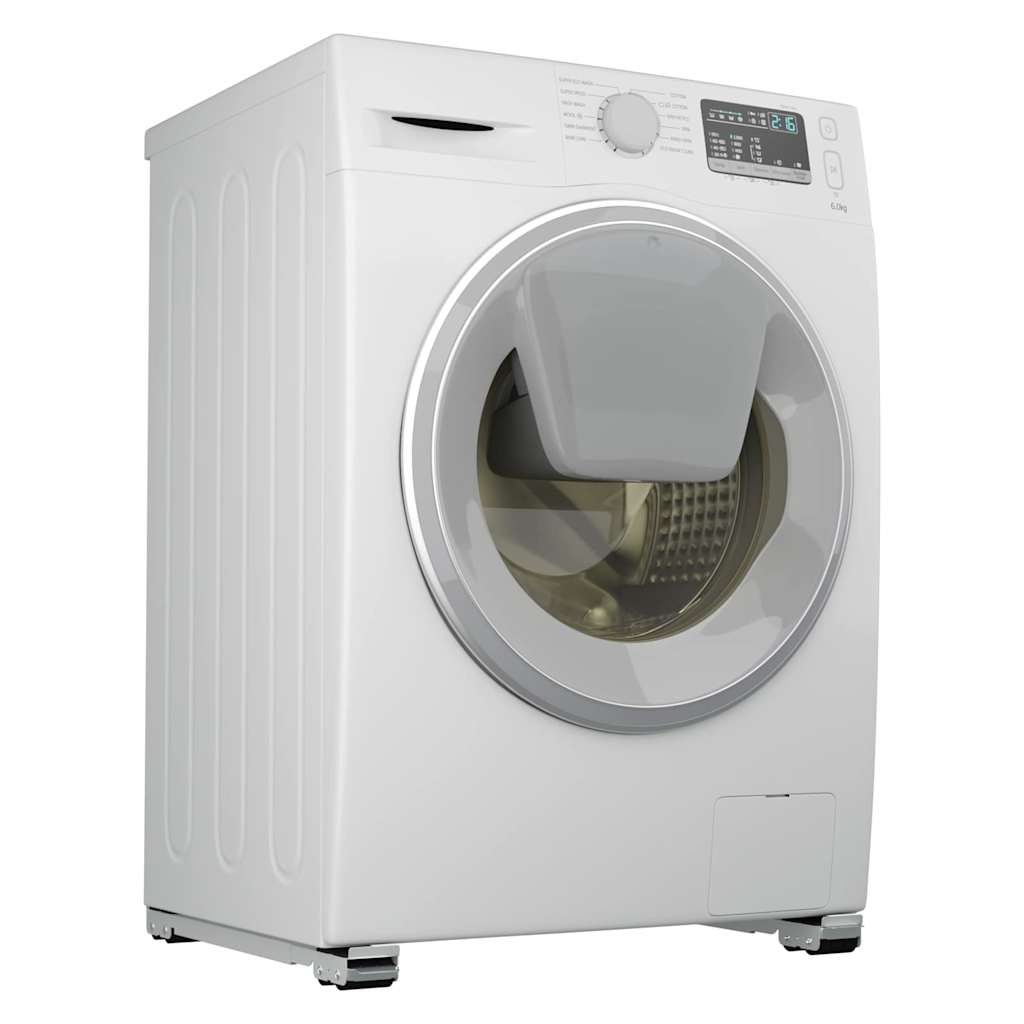 Vidaxl wasmachinebasis 2 pcs zilver 72 x 5 x 4,5 cm roestvrij staal