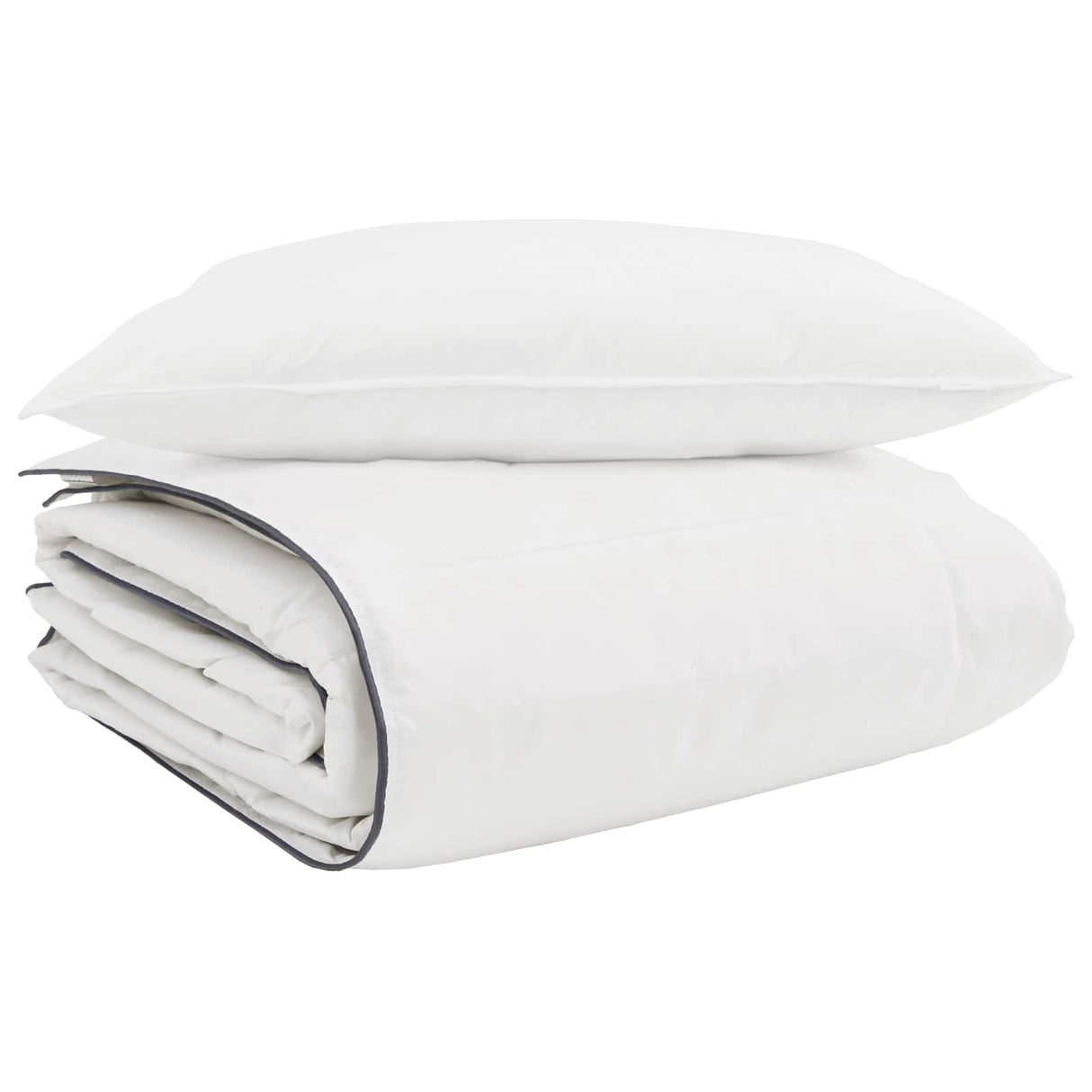 Vidaxl winter dekbed met kussen 2 pcs wit donsveertjes
