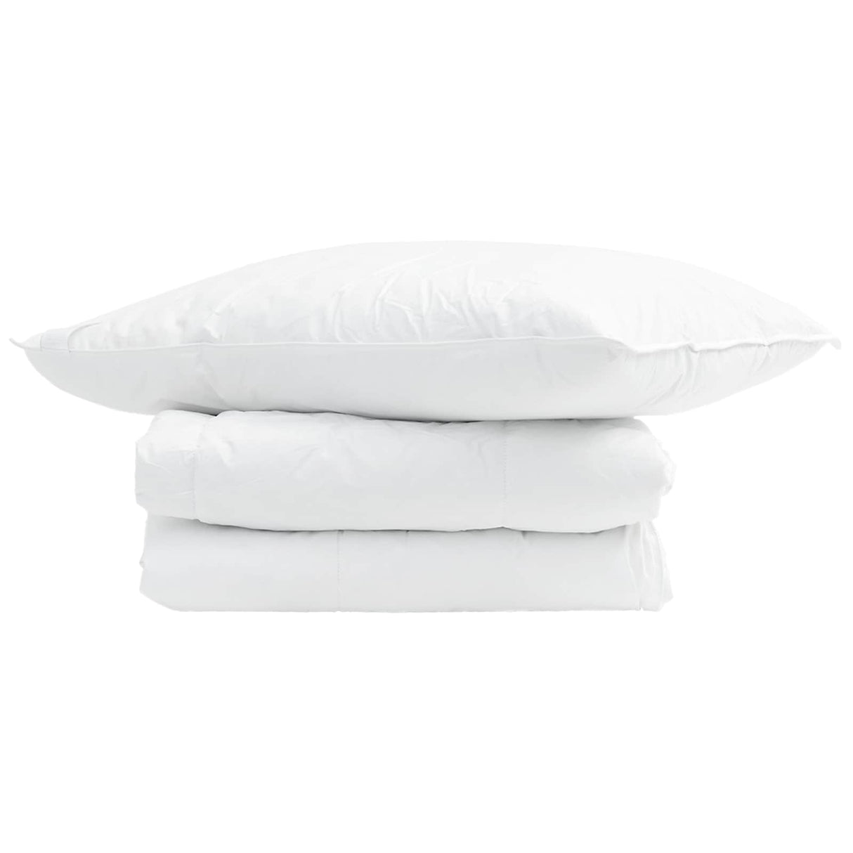 Vidaxl zomer dekbed met kussen 2 pcs wit donsveertjes