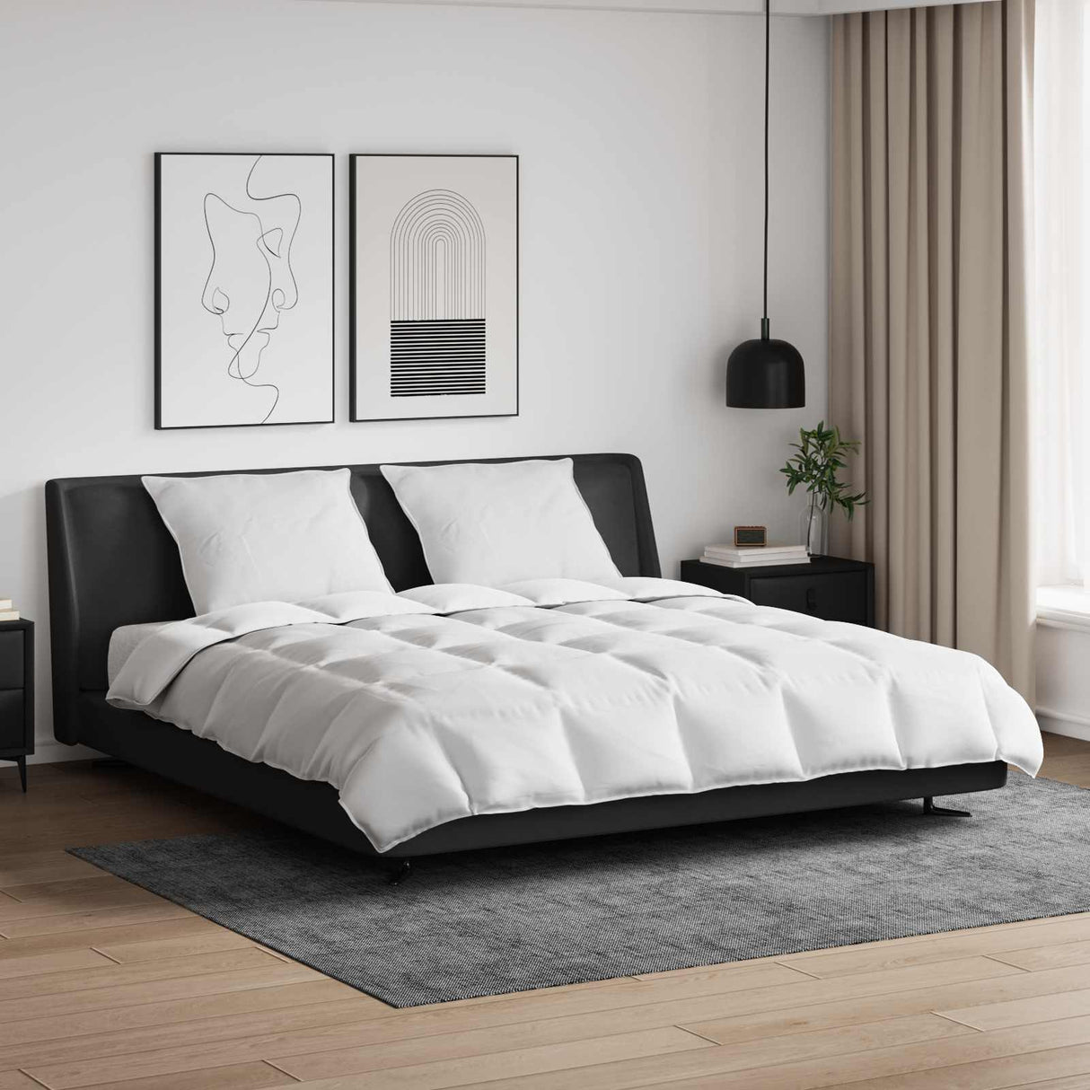 Vidaxl dekbed set met kussen 3 pcs wit donsveertjes