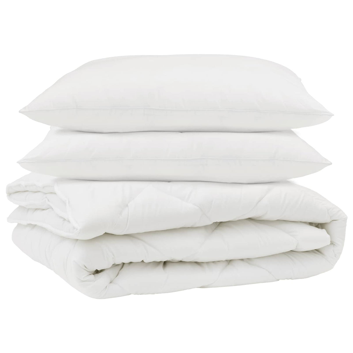 Vidaxl dekbed met kussen 3 pcs wit microfibre