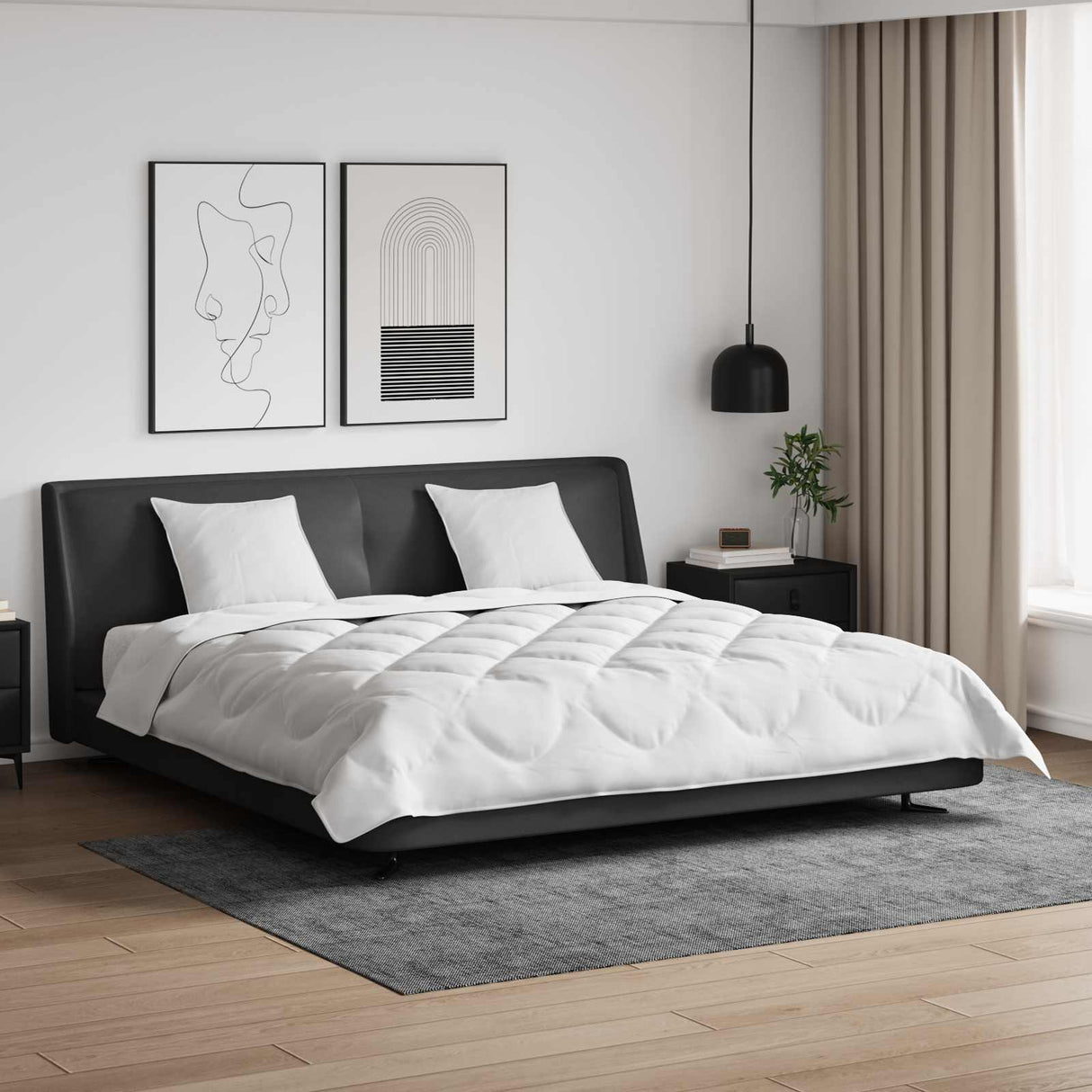 Vidaxl all-season dekbed met kussen 3 pcs wit microvezel