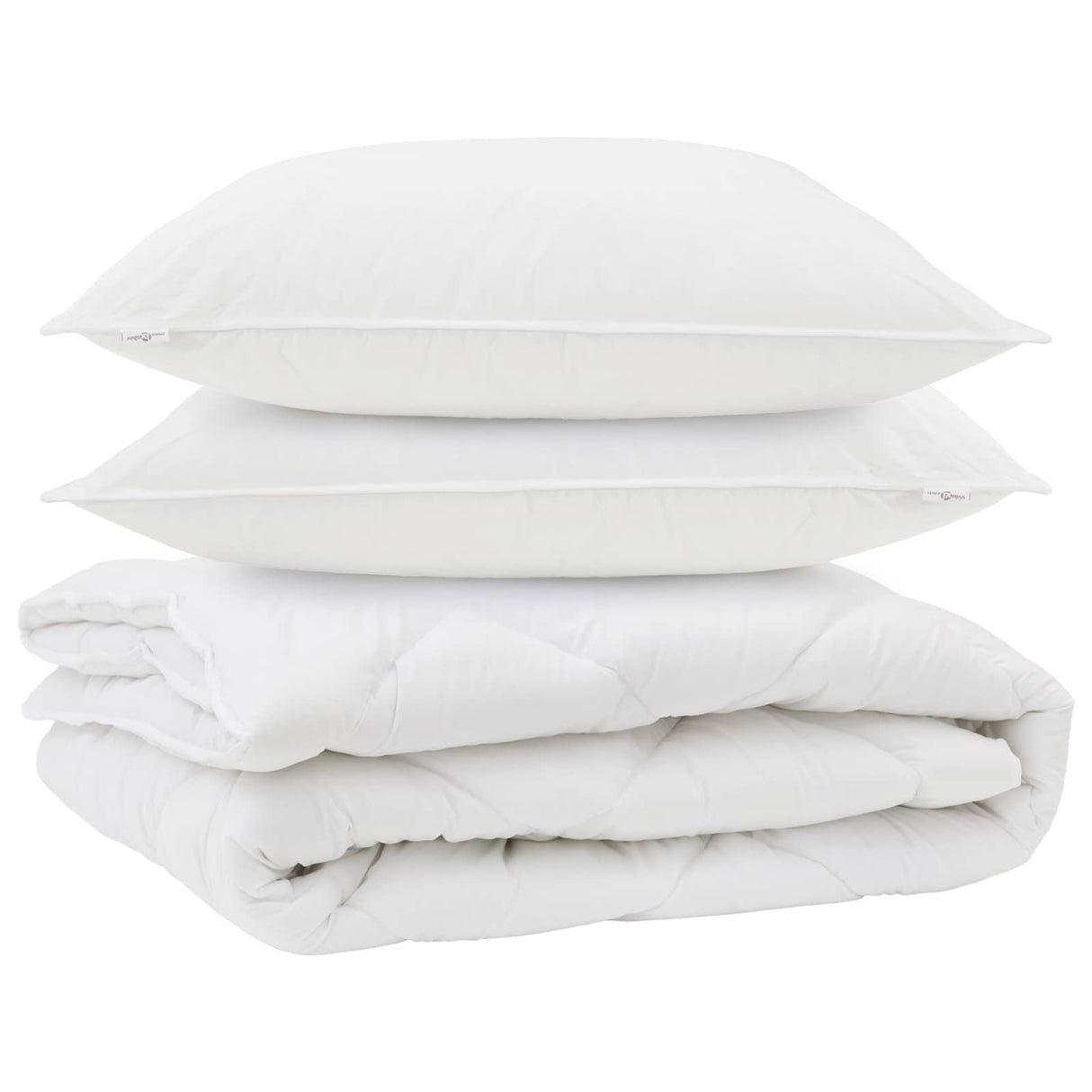 Vidaxl all-season dekbed met kussen 3 pcs wit microvezel