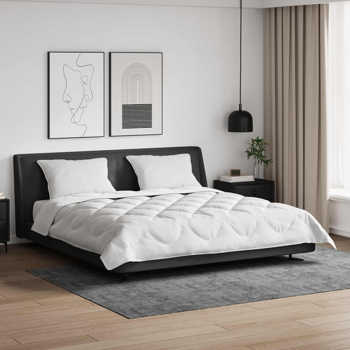 Vidaxl dekbed met kussen 3 pcs wit microvezel