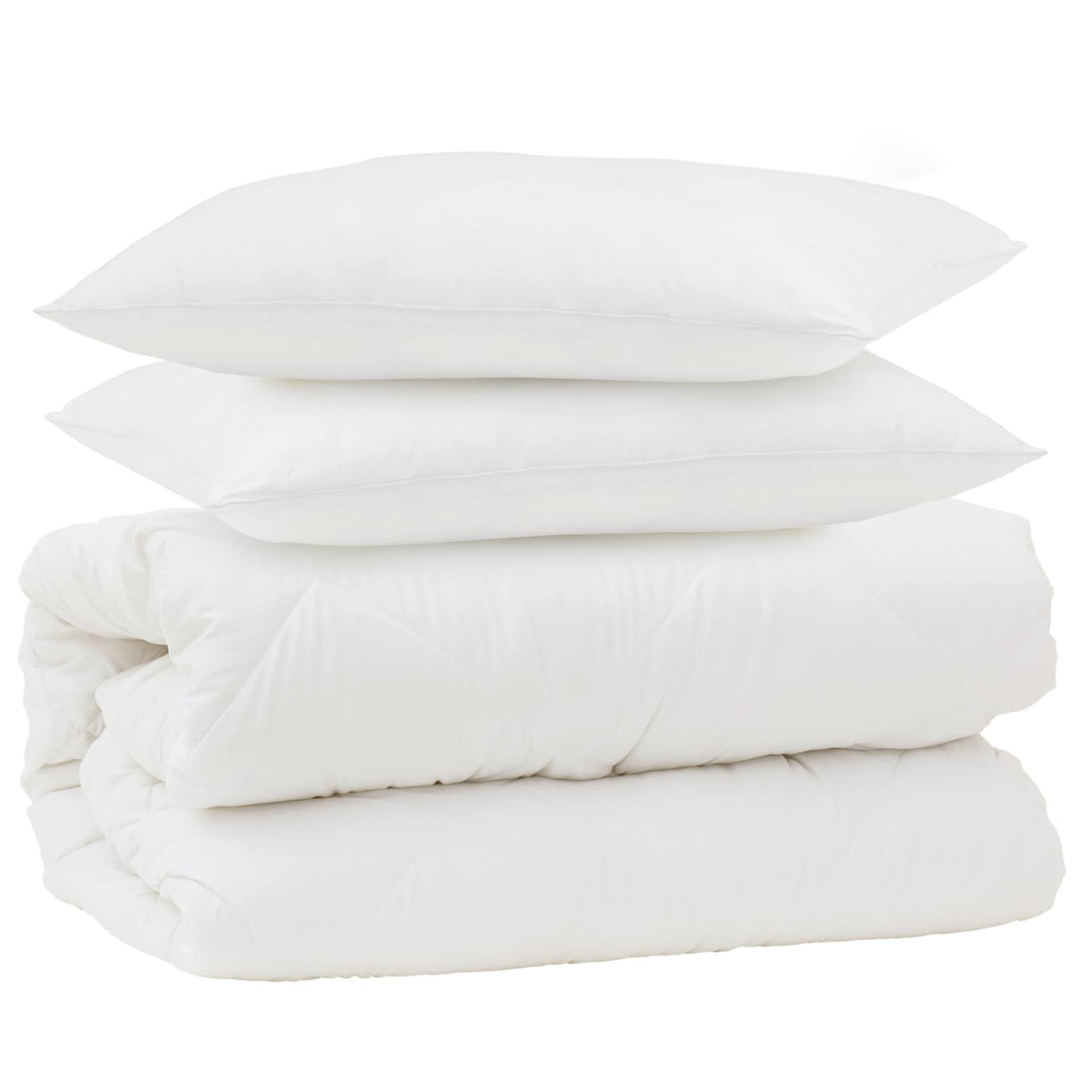 Vidaxl dekbed set met kussen 3 pcs wit microfiber en dons feather