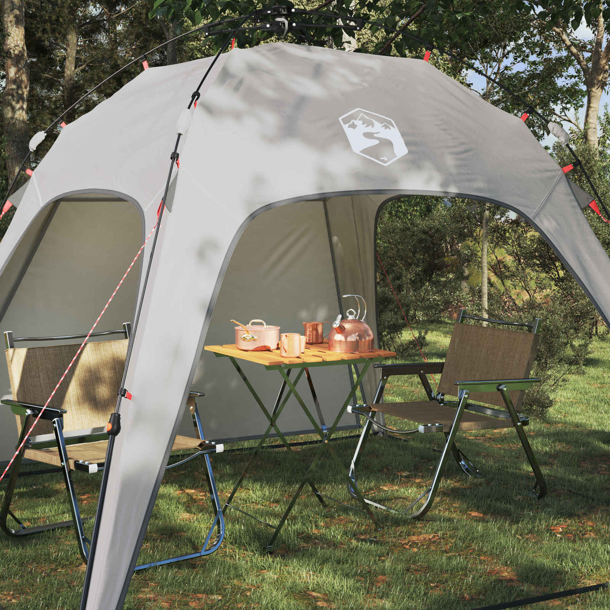Vidaxl instant tent 4-person quick-release grijs 260 x 260 x 197 cm