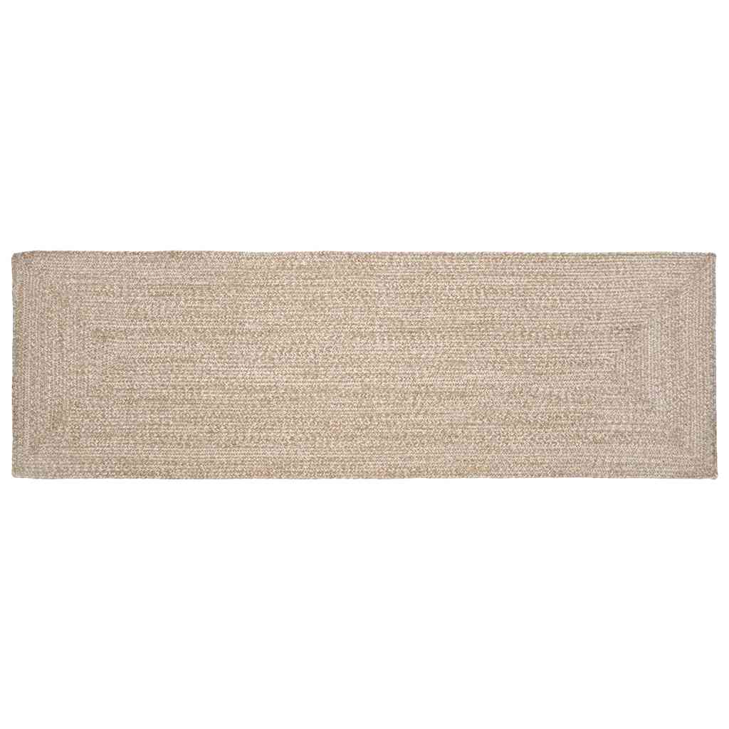 Vidaxl vloerkleden rechthoekig natuurlijk en wit 80 x 200 cm jute