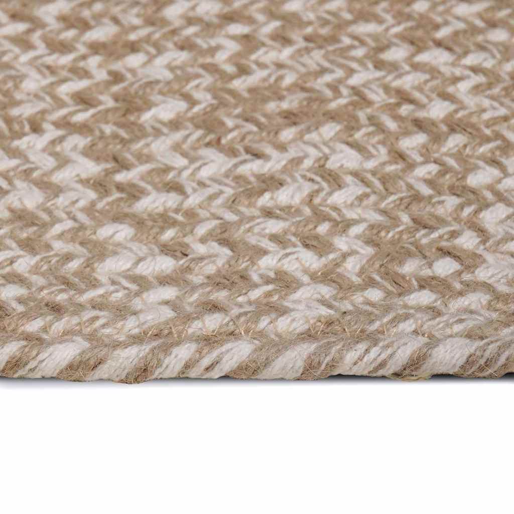Vidaxl vloerkleden rechthoekig natuurlijk en wit 100 x 200 cm jute