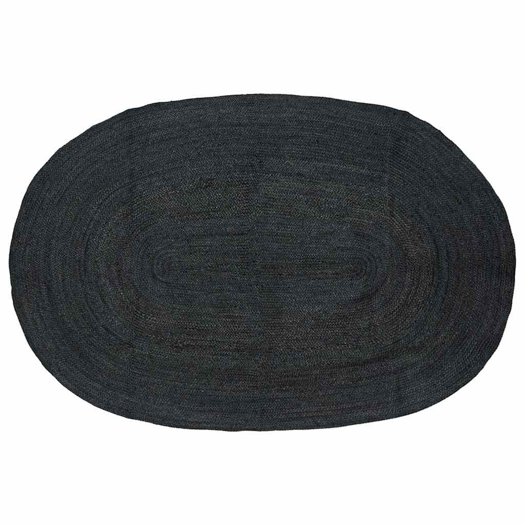 Vidaxl vloerkleden ovaal zwart 152 x 245 cm jute