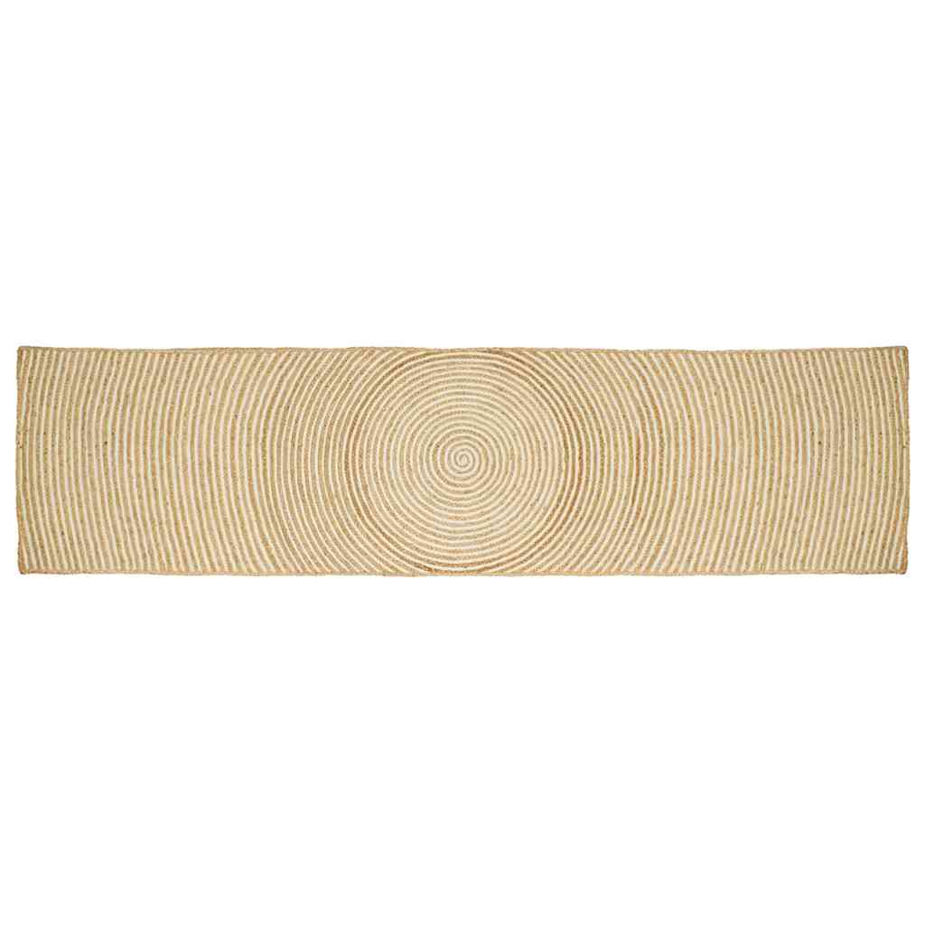 Vidaxl vloerkleed natuurlijk en wit 60 x 400 cm jute