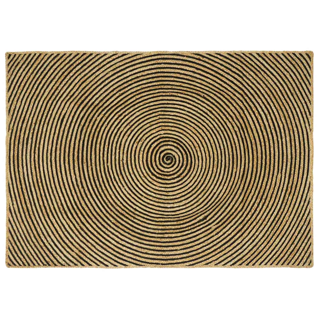 Vidaxl vloerkleed natuurlijk en zwart 120 x 170 cm jute