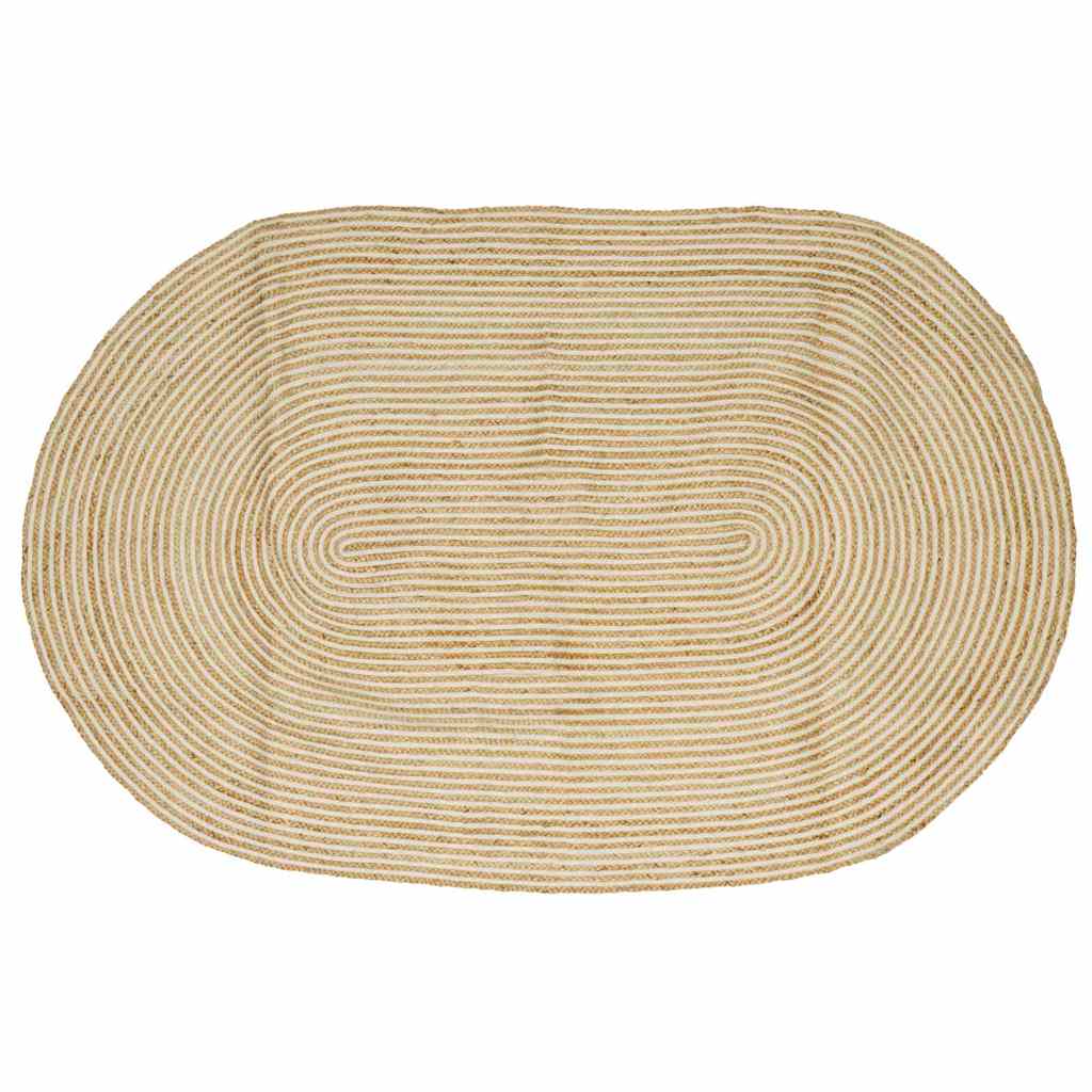 Vidaxl vloerkleed natuurlijk en wit 205 x 305 cm jute