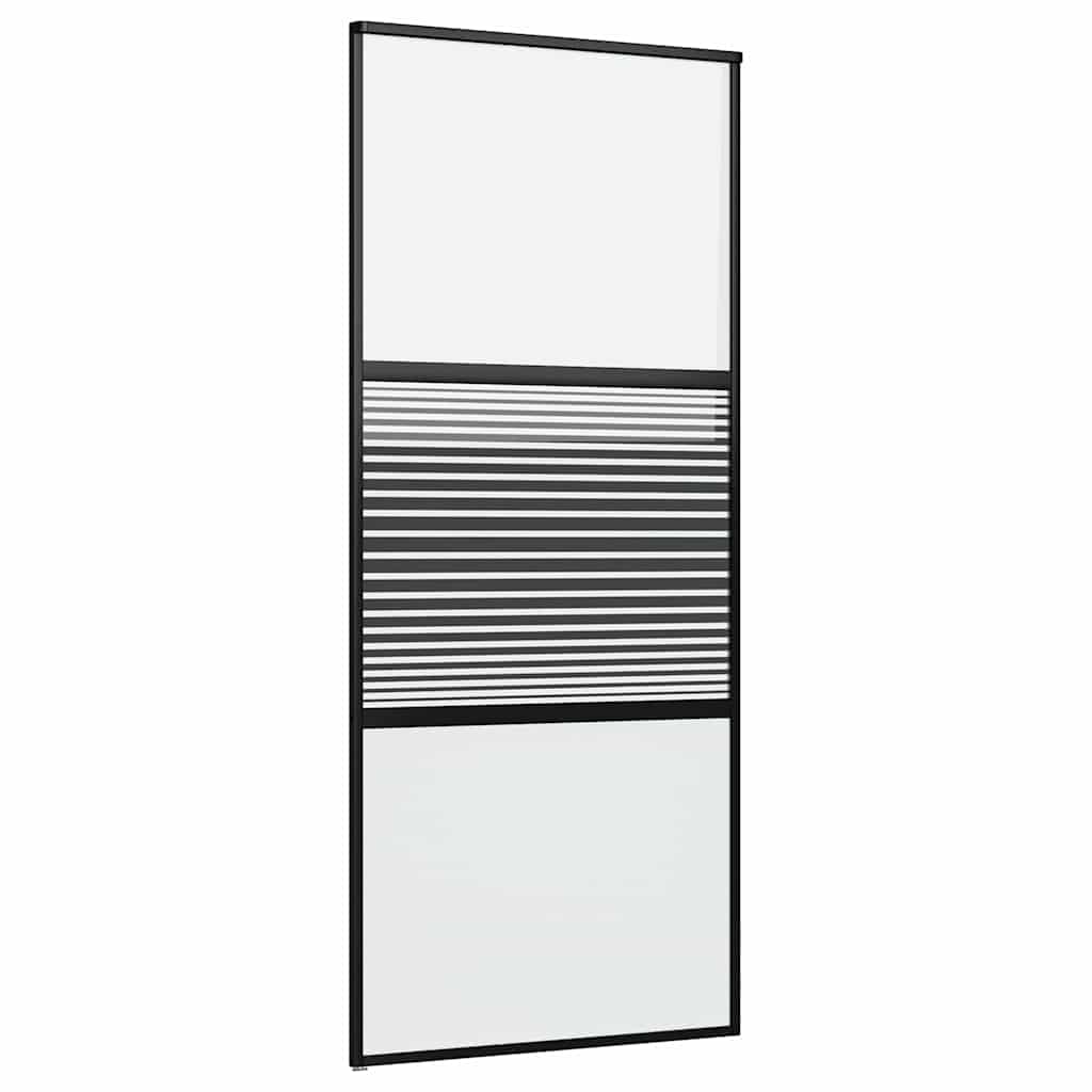 Vidaxl glazen deur gestreept zwart 90 x 2 x 205 cm aluminium