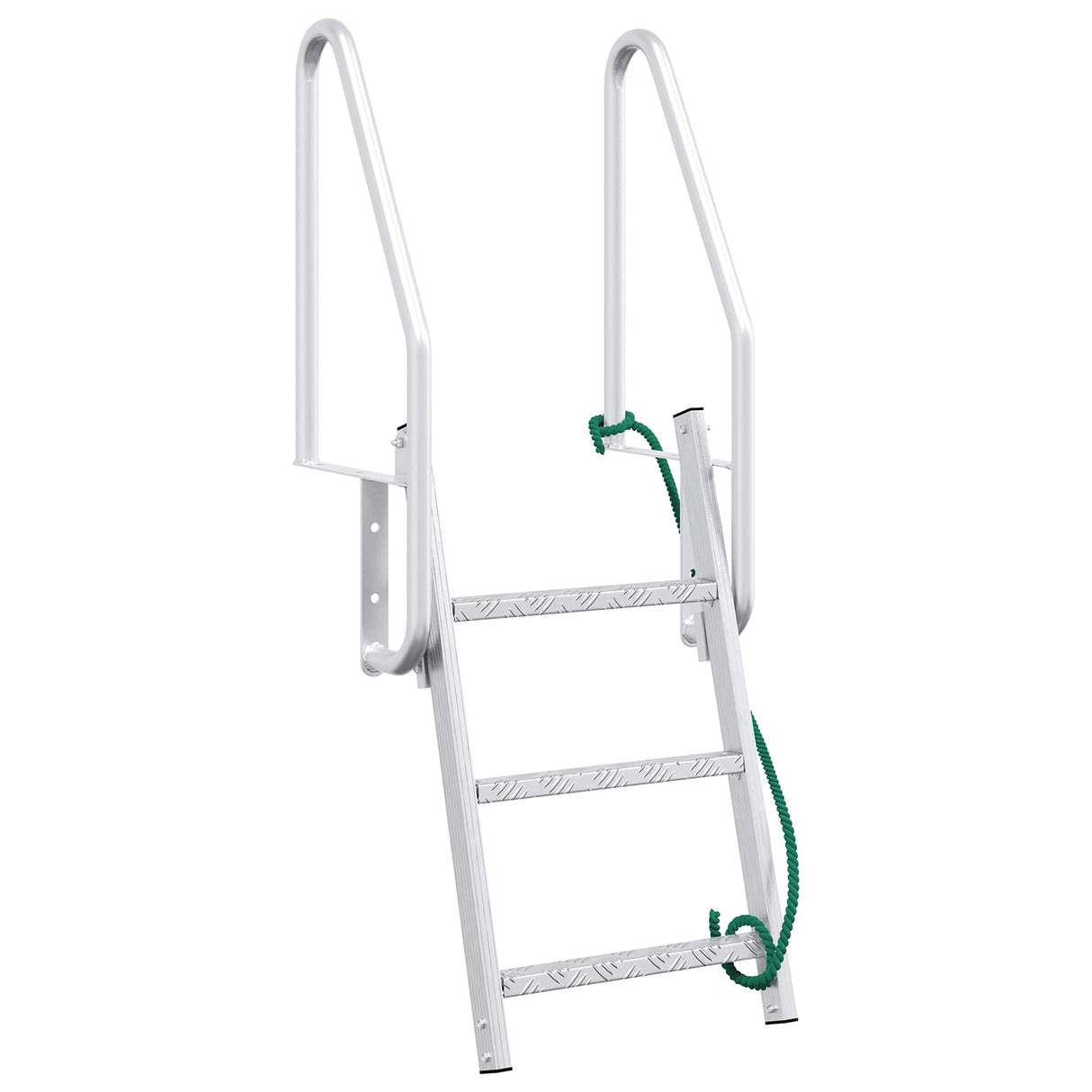 Vidaxl 3-traps steigerladder zilver 58 x 77 x 144 cm aluminium