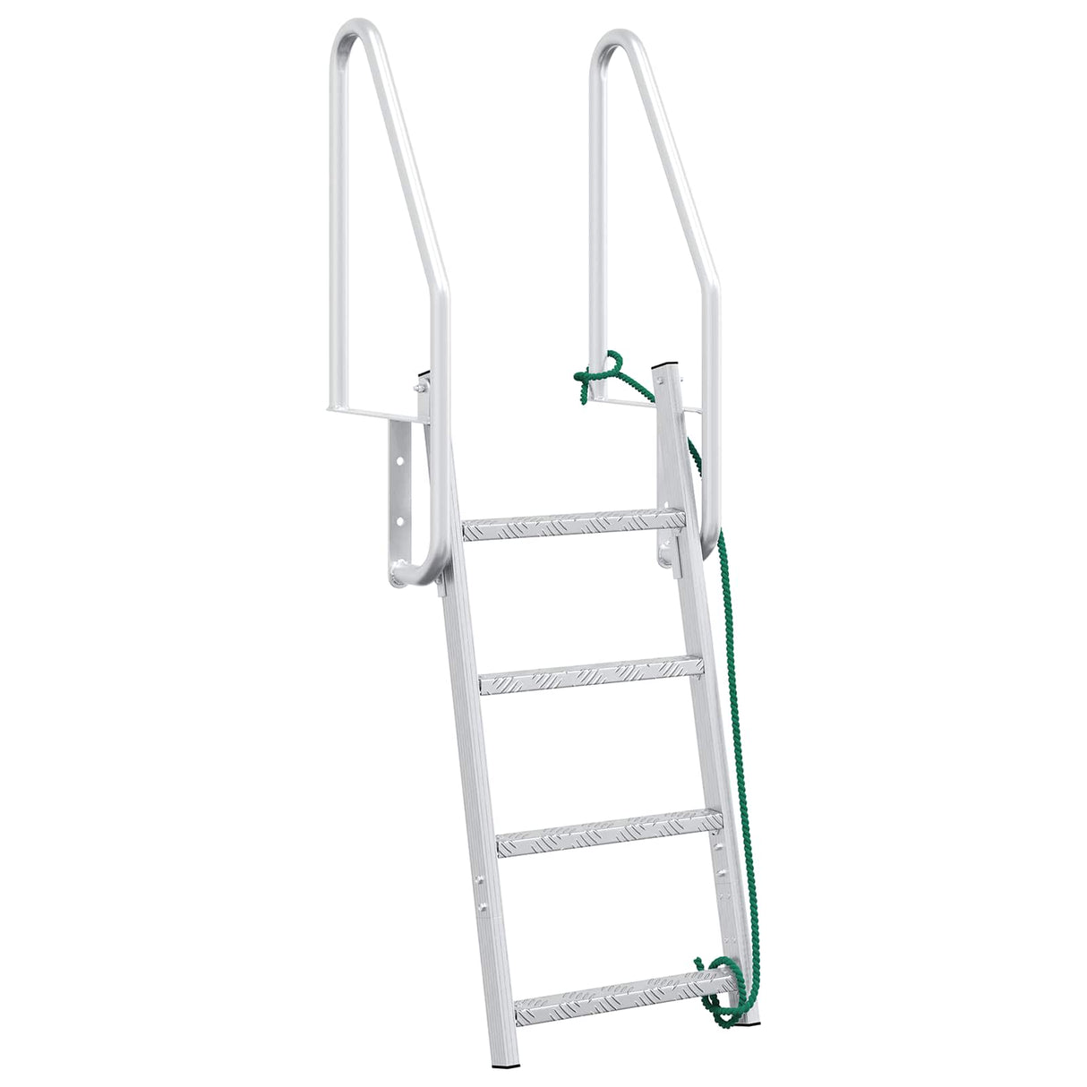 Vidaxl 4-treden haventrap zilver 58 x 77 x 166 cm aluminium
