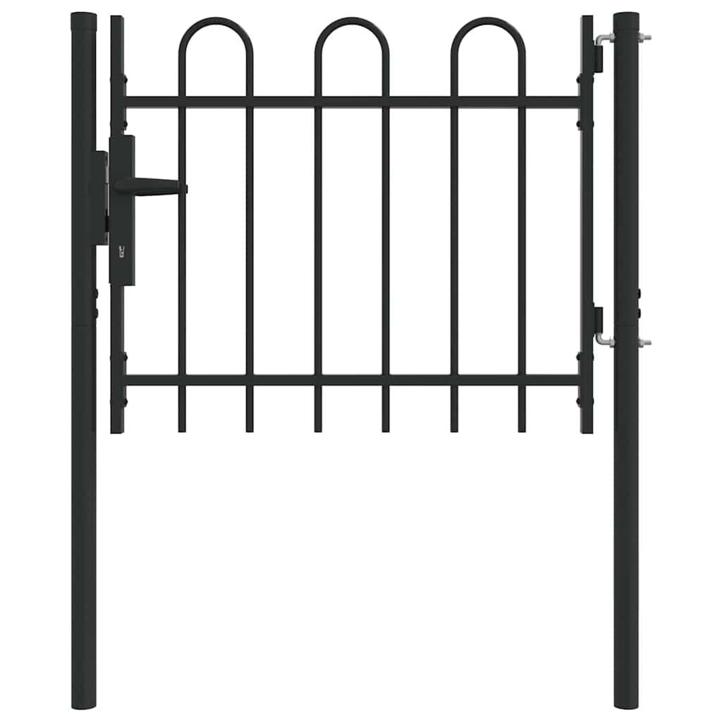 Vidaxl hekpoort met slot grijs 103 x 250 cm gepoedercoat staal