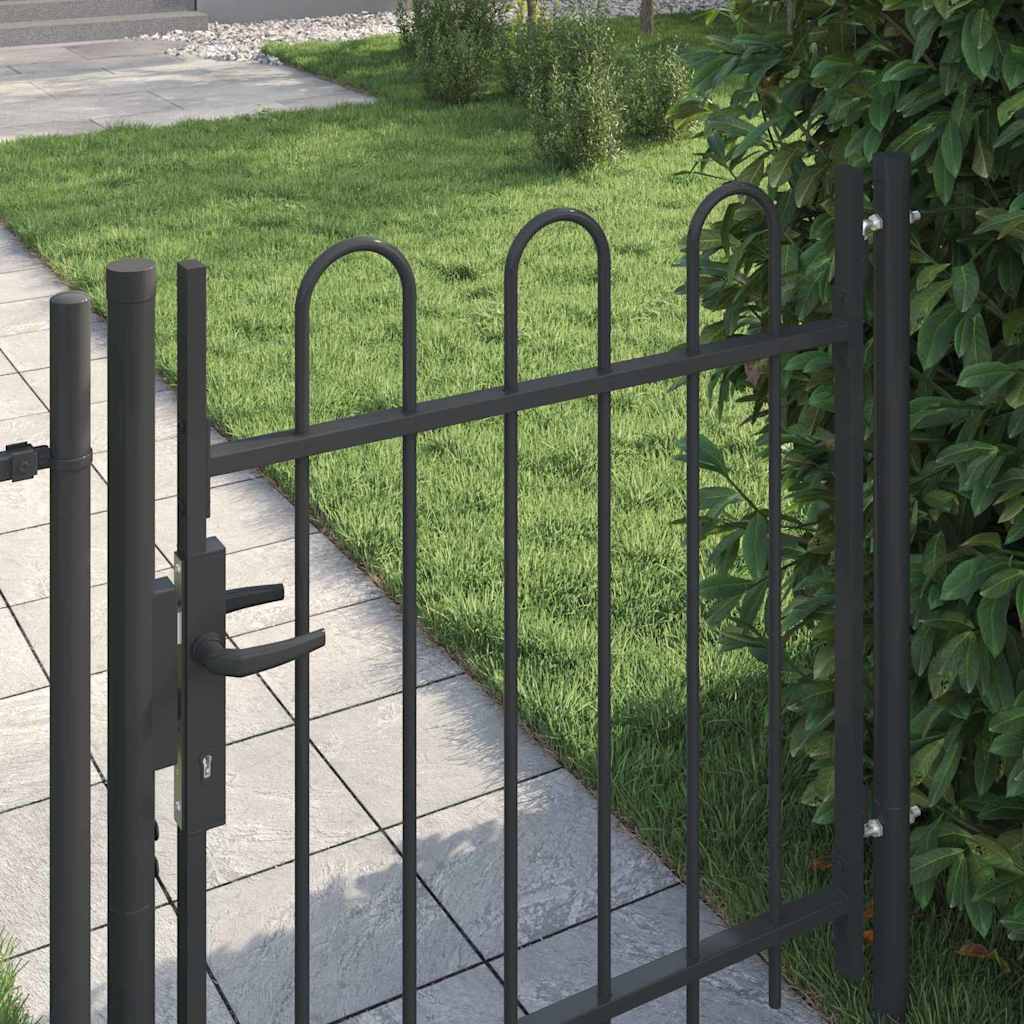 Vidaxl hekpoort met slot grijs 103 x 150 cm gepoedercoat staal