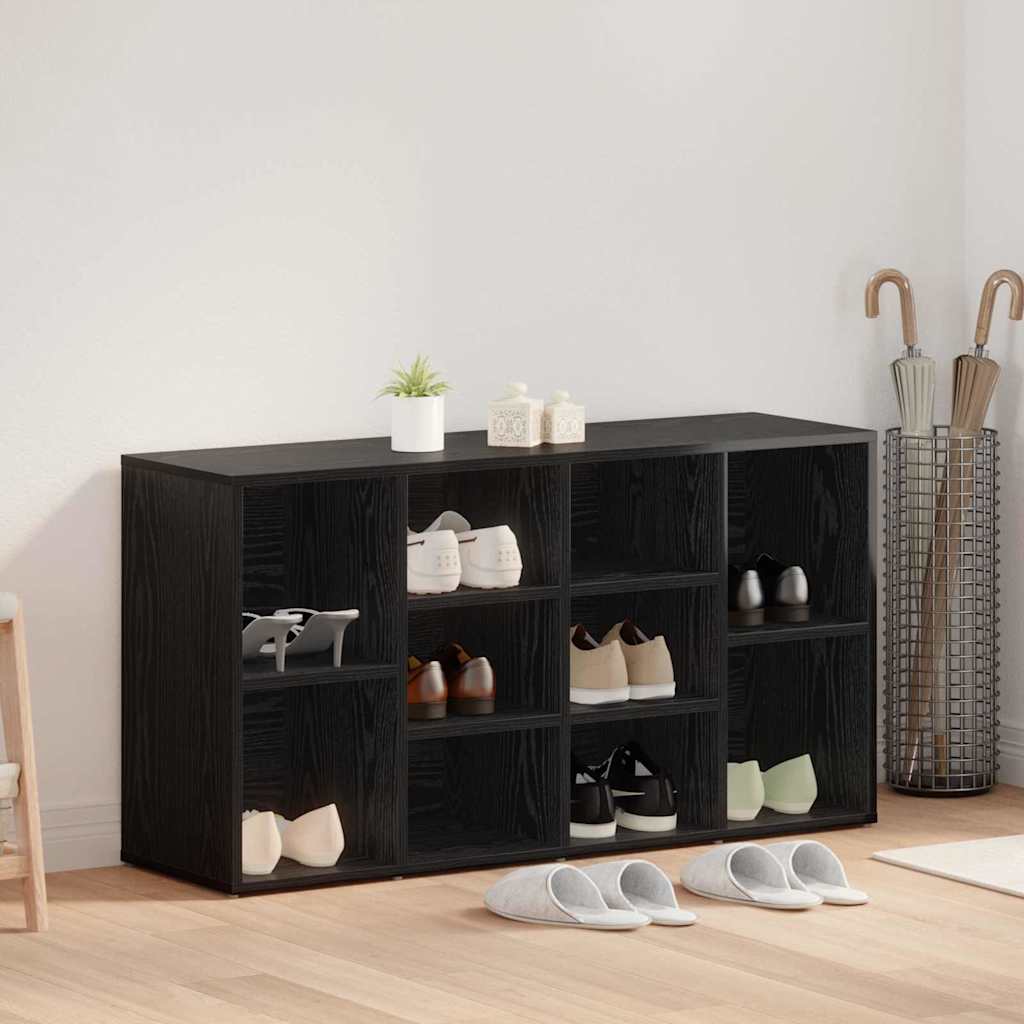 Vidaxl schoenenbank zwart eiken 103 x 30 x 54,5 cm bewerkt hout