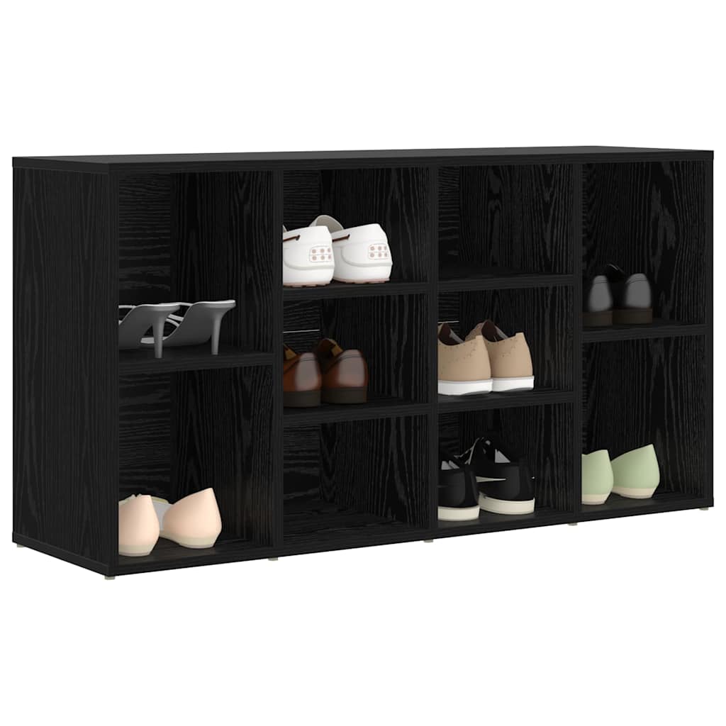 Vidaxl schoenenbank zwart eiken 103 x 30 x 54,5 cm bewerkt hout