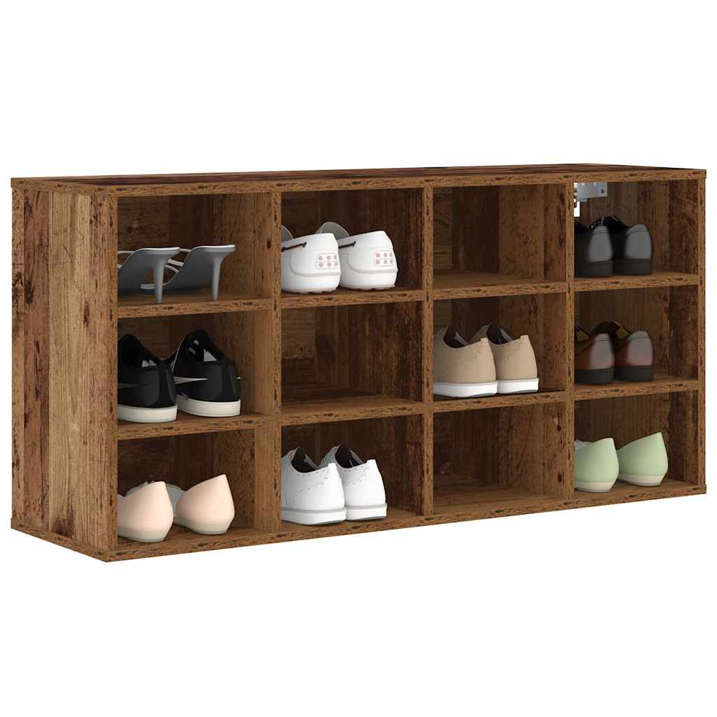 Vidaxl schoenenkast met plank oudhout 103 x 30 x 51 cm bewerkt hout