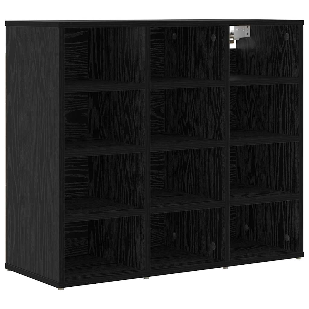 Vidaxl schoenenkast zwart eiken 77,5 x 30 x 67 cm bewerkt hout