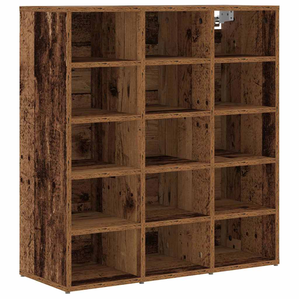 Vidaxl schoenenkast met plank oudhout 77,5 x 30 x 83,5 cm bewerkt hout