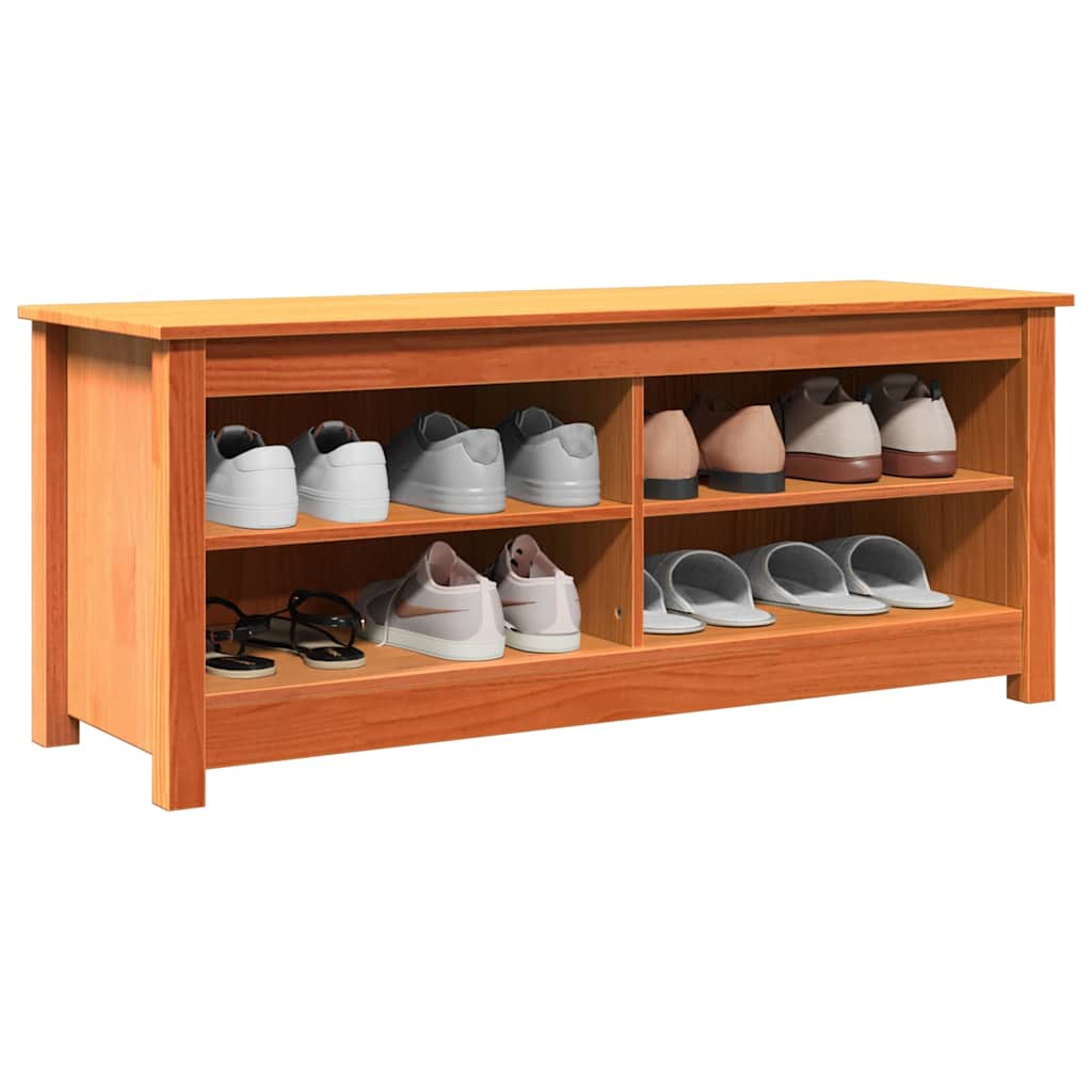 Vidaxl opslagbank wasbruin 110 x 38 x 45,5 cm massief grenenhout