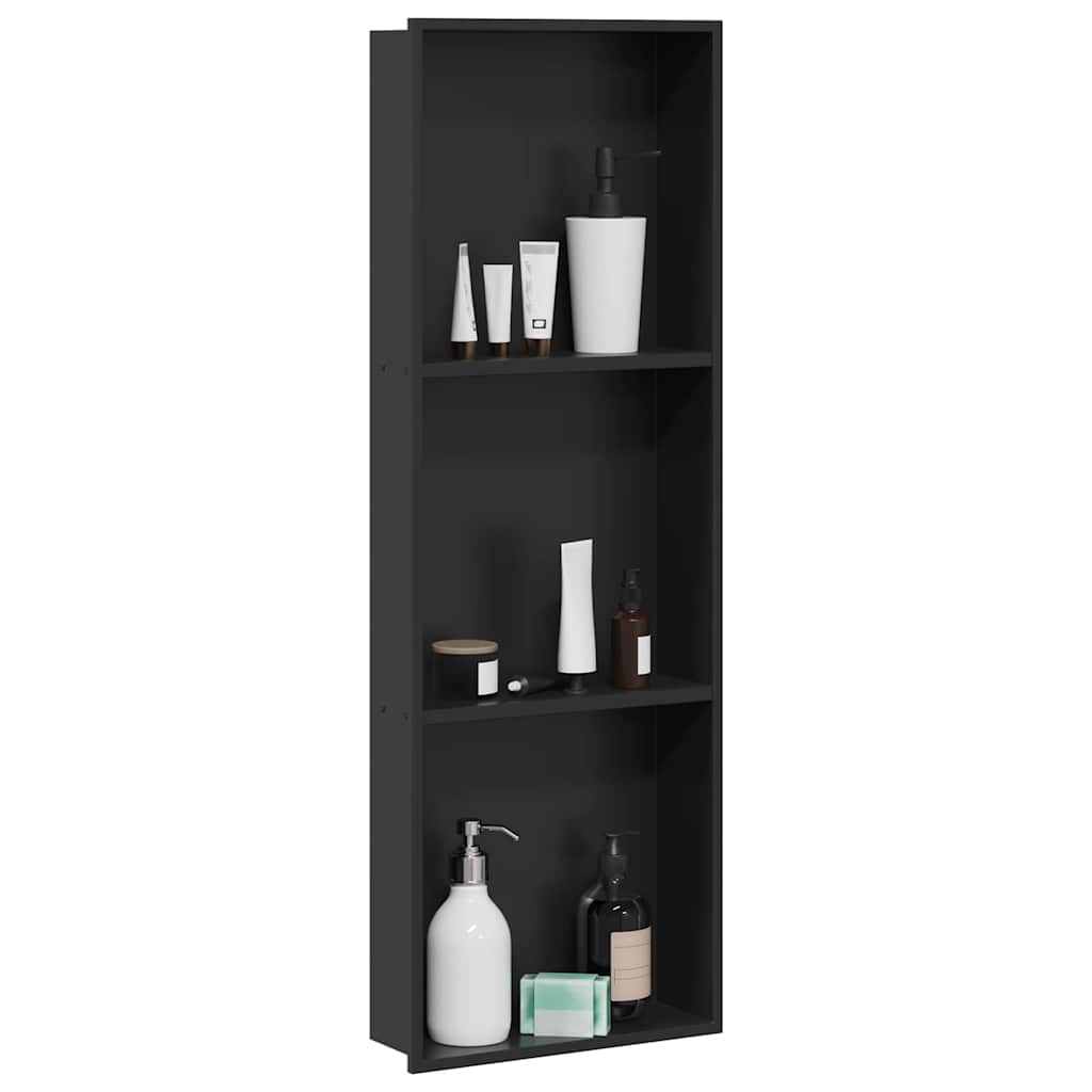 Vidaxl douche niche zwart 90 x 30 x 9,5 cm roestvrij staal