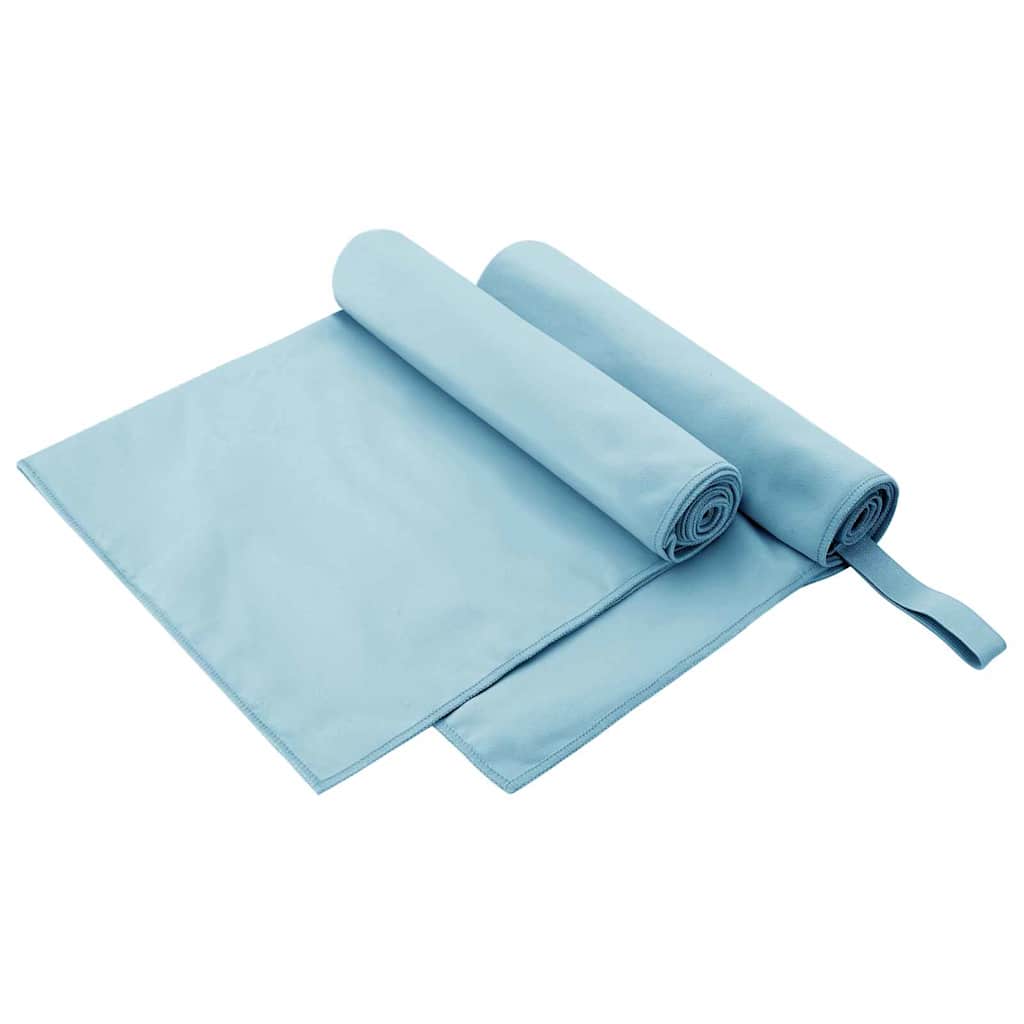Vidaxl sporthanddoeken 2 pcs blauw 100 x 50 cm polyester en polyamide