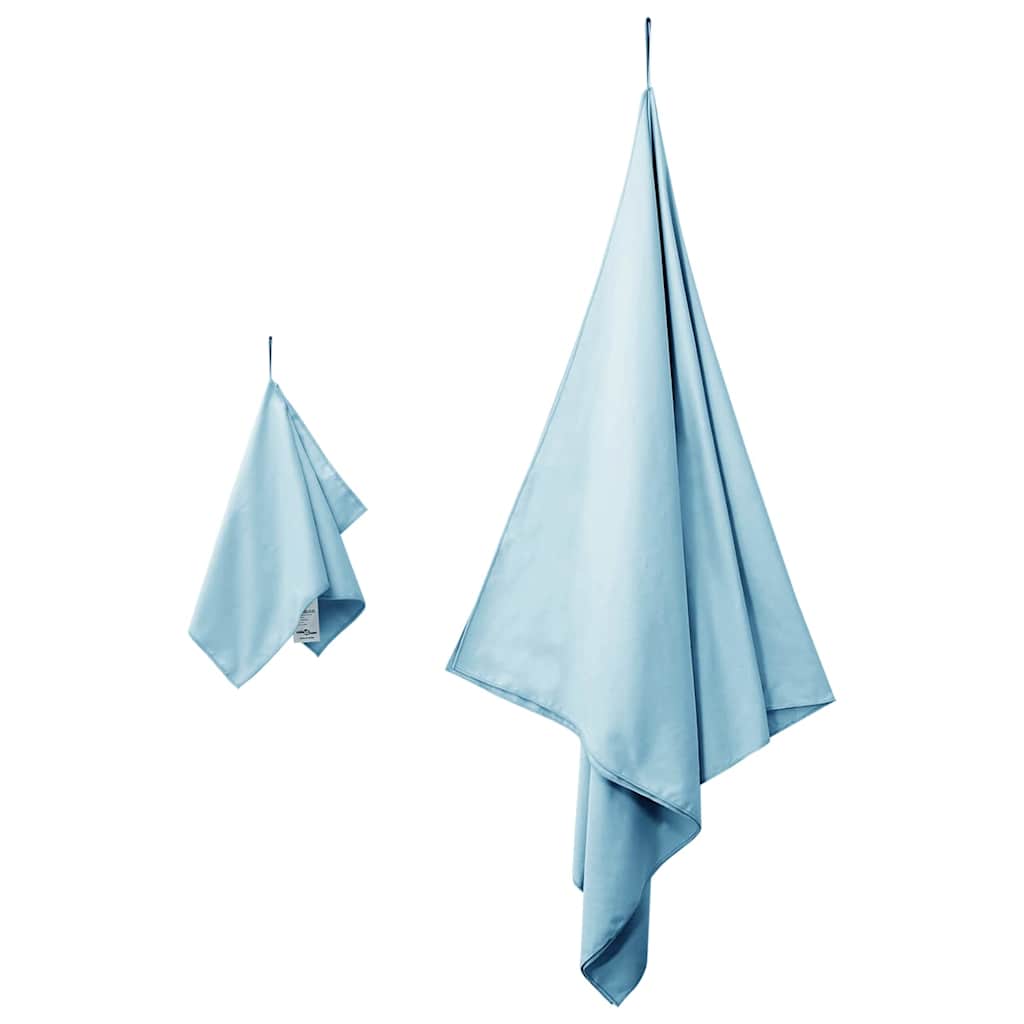 Vidaxl set van sporthanddoeken 2 pcs blauw stof