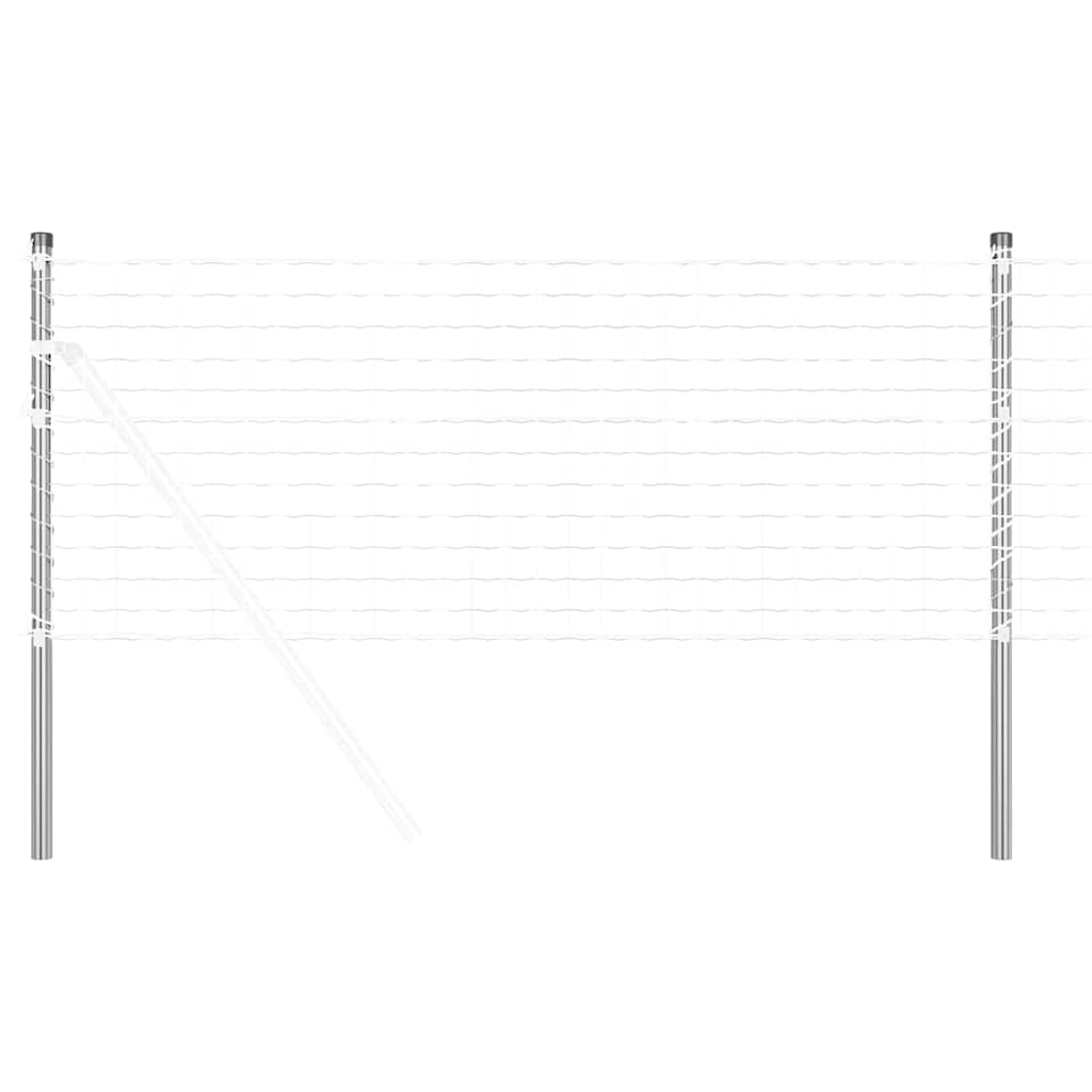 Vidaxl afrasteringspaal 2 pcs zilver 90 cm poedergecoat staal