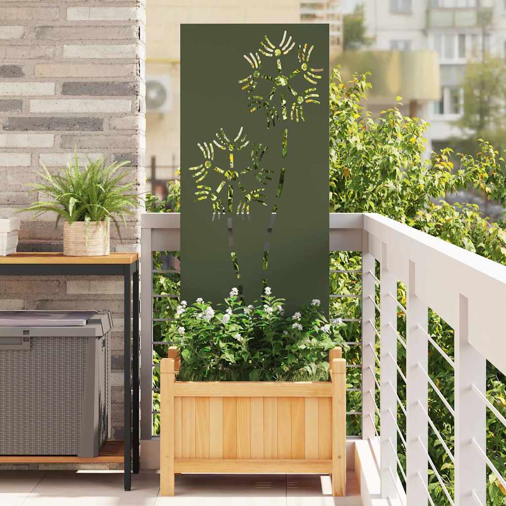 Vidaxl tuin privacy screen olijfgroen 50 x 140 cm koudgewalst staal