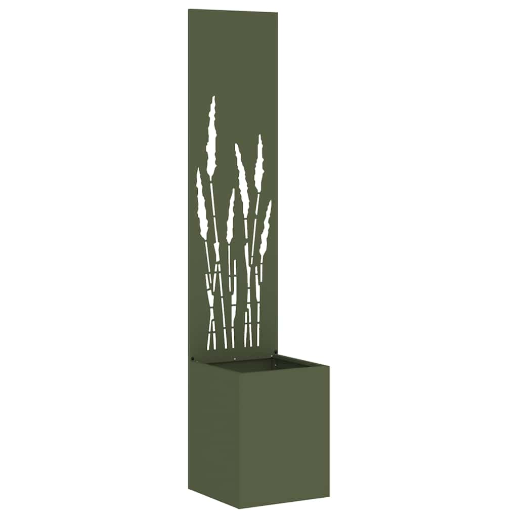 Vidaxl tuin privacy screen olijfgroen 32 x 140 cm koudgewalst staal